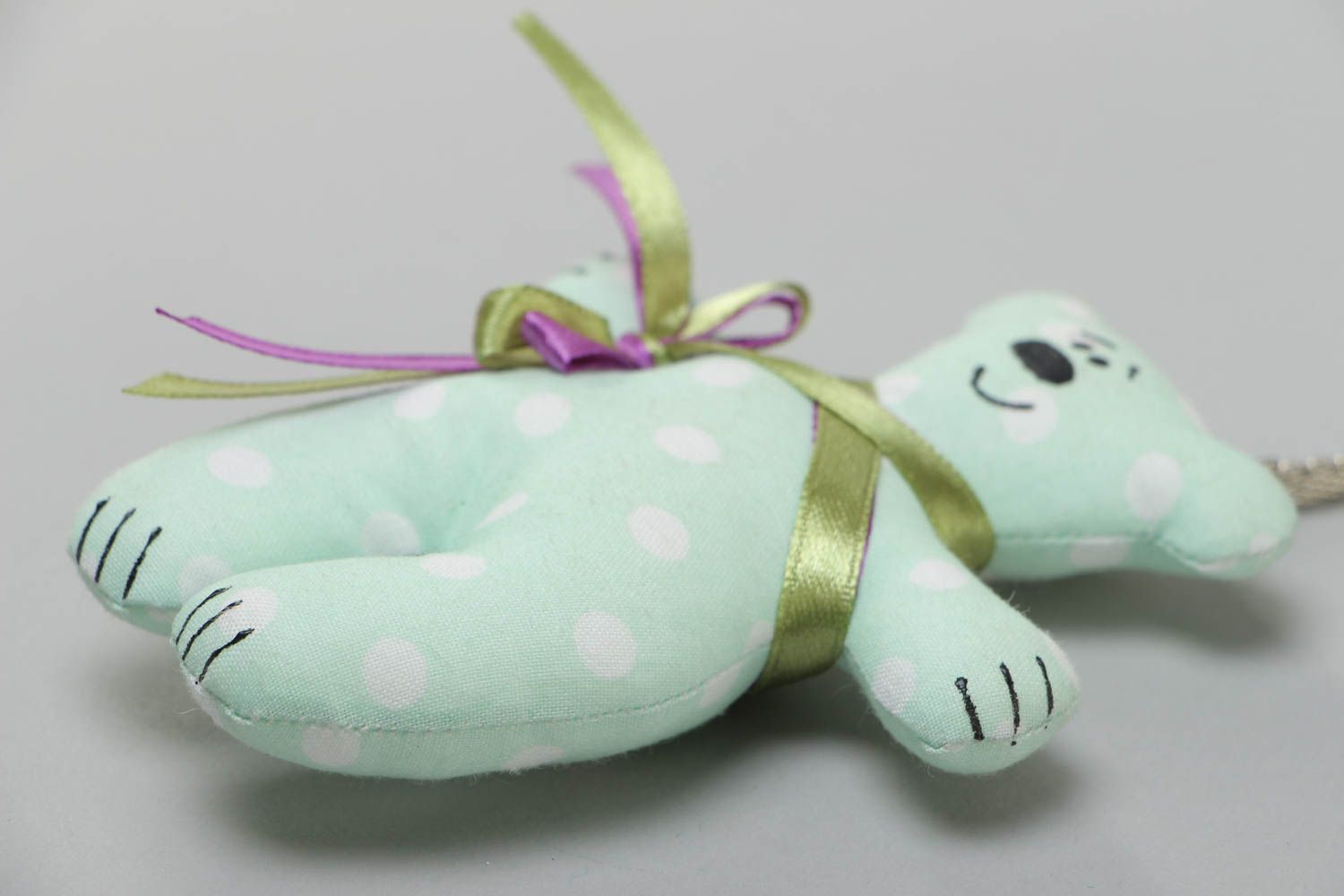 Handmade beautiful cotton keychain Bear soft toy for children  photo 3