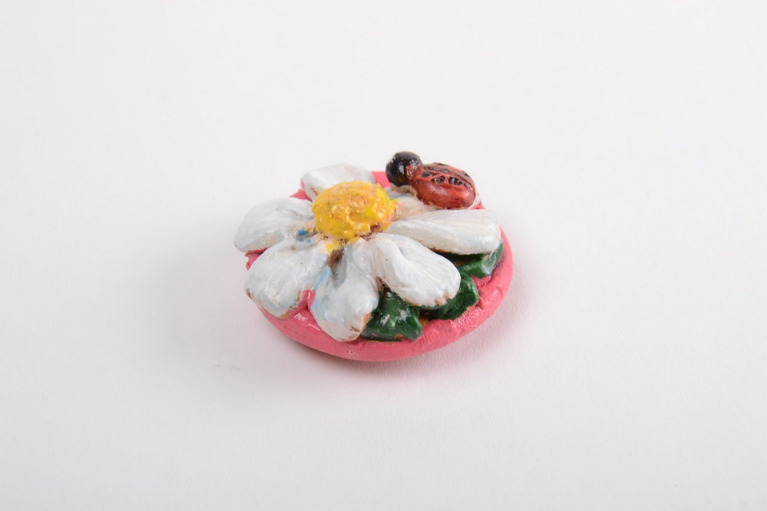 Handgemachter runder Keramik Kühlschrankmagnet Blume für Küchen Dekoration foto 2