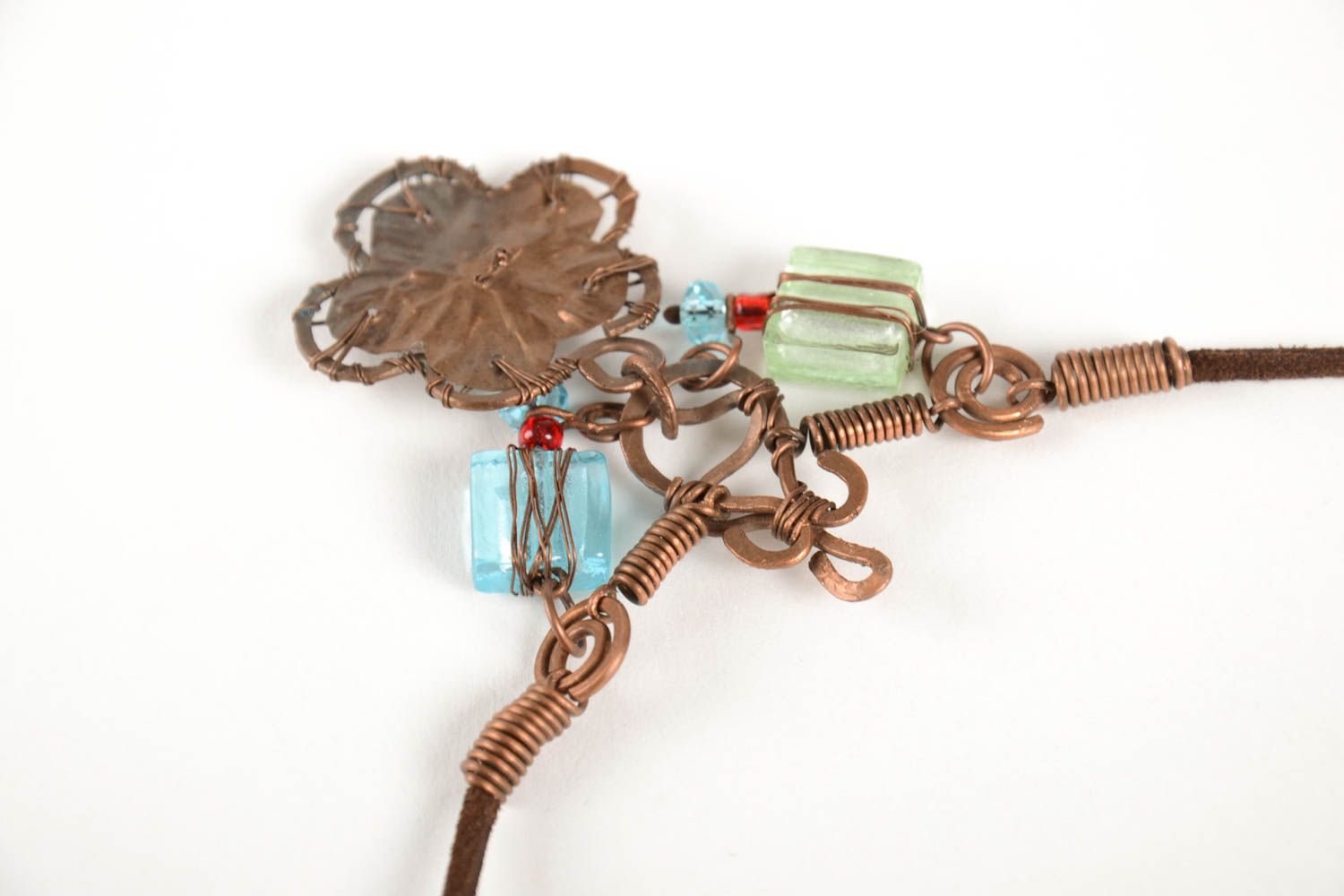 Handmade designer wire wrap pendant beaded pendant handmade jewelry for girls photo 4
