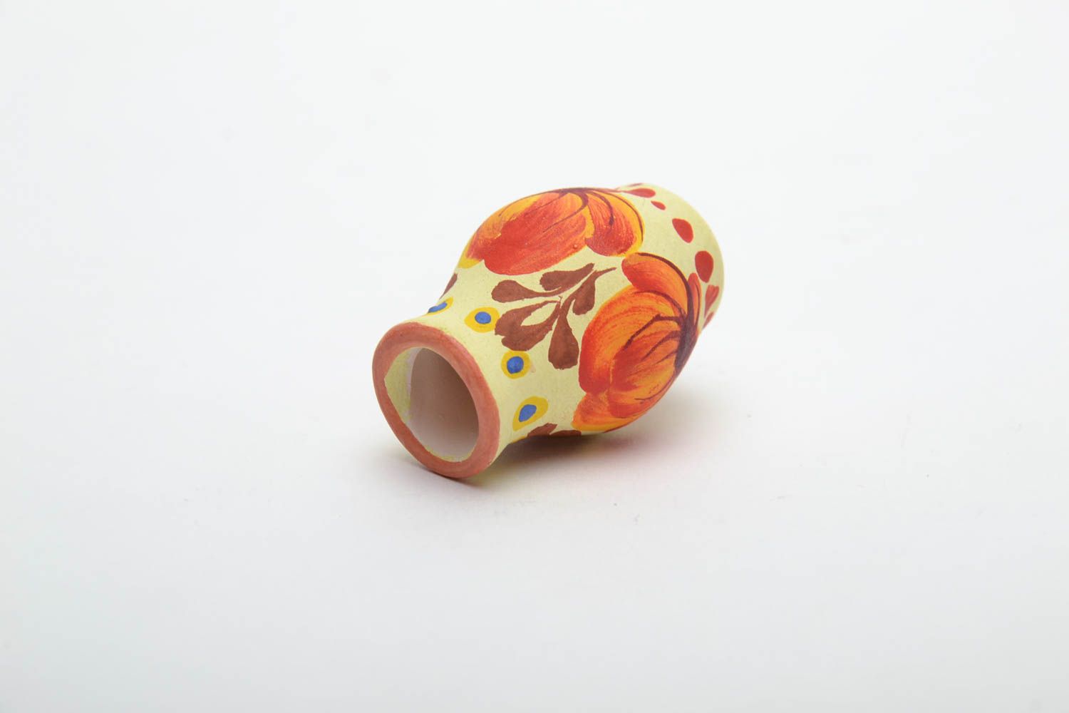 Figurine de vase miniature en céramique peinte  photo 3