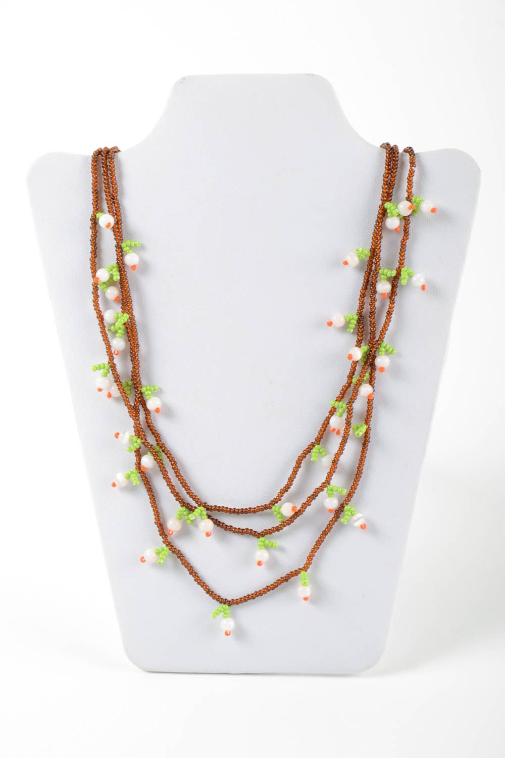 Multirow homemade beaded necklace designer necklace bead weaving ideas photo 2