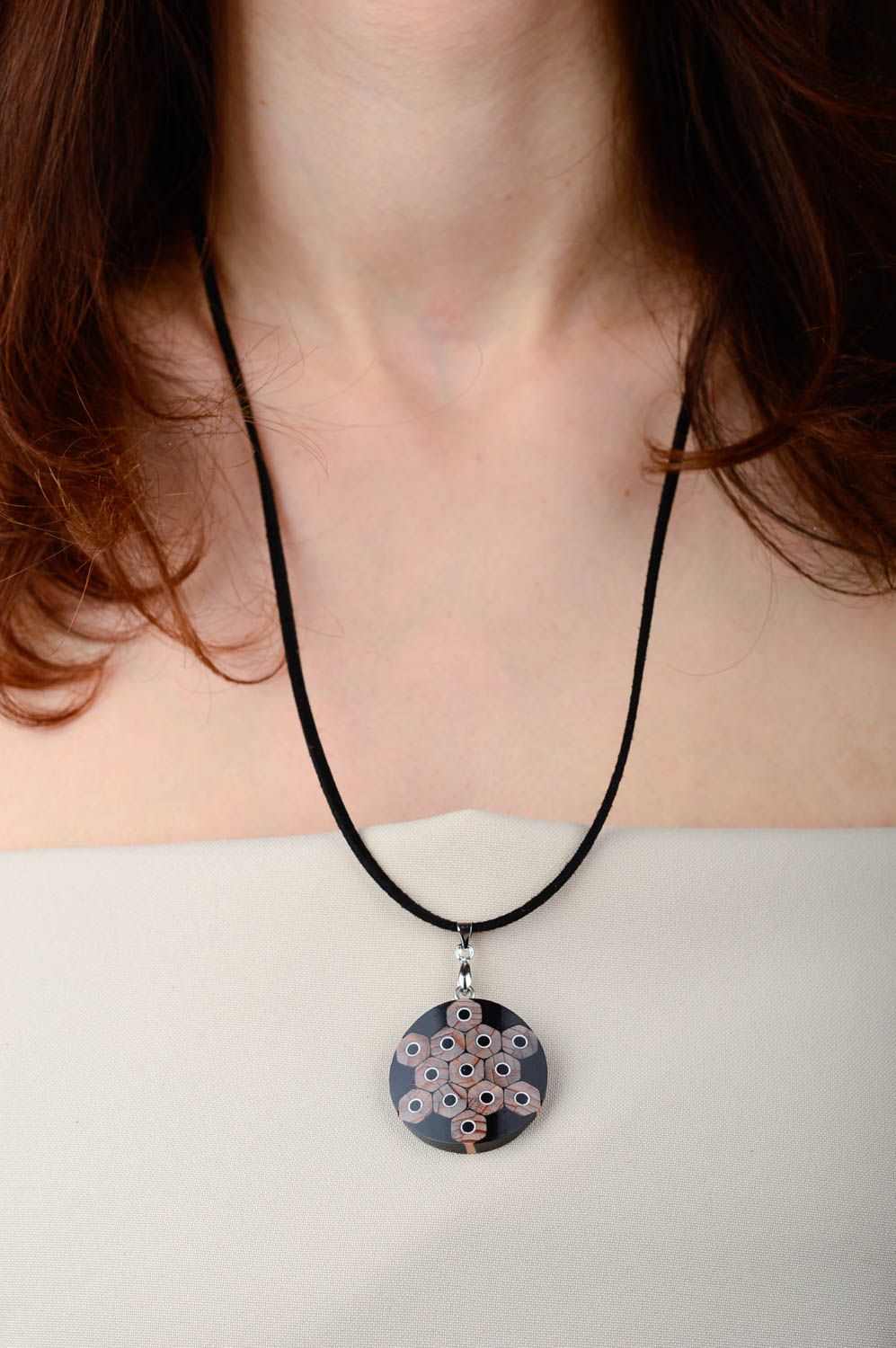 Handmade pendant unusual neck accessory gift ideas wooden pendant designer gift photo 2