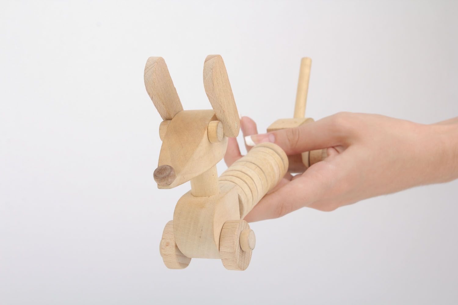 Cane giocattolo fatto a mano giocattolo di legno semilavorato da dipingere foto 5