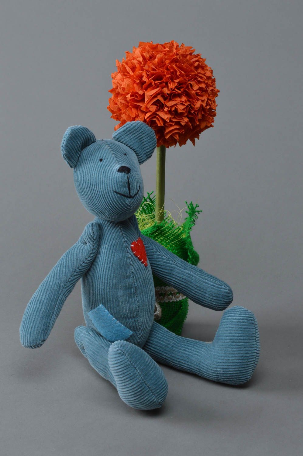Мягкая игрушка из ткани ручной работы красивая авторская для дома и детей Мишка фото 2
