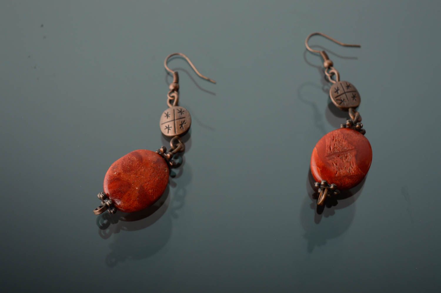 Natural coral earrings photo 1