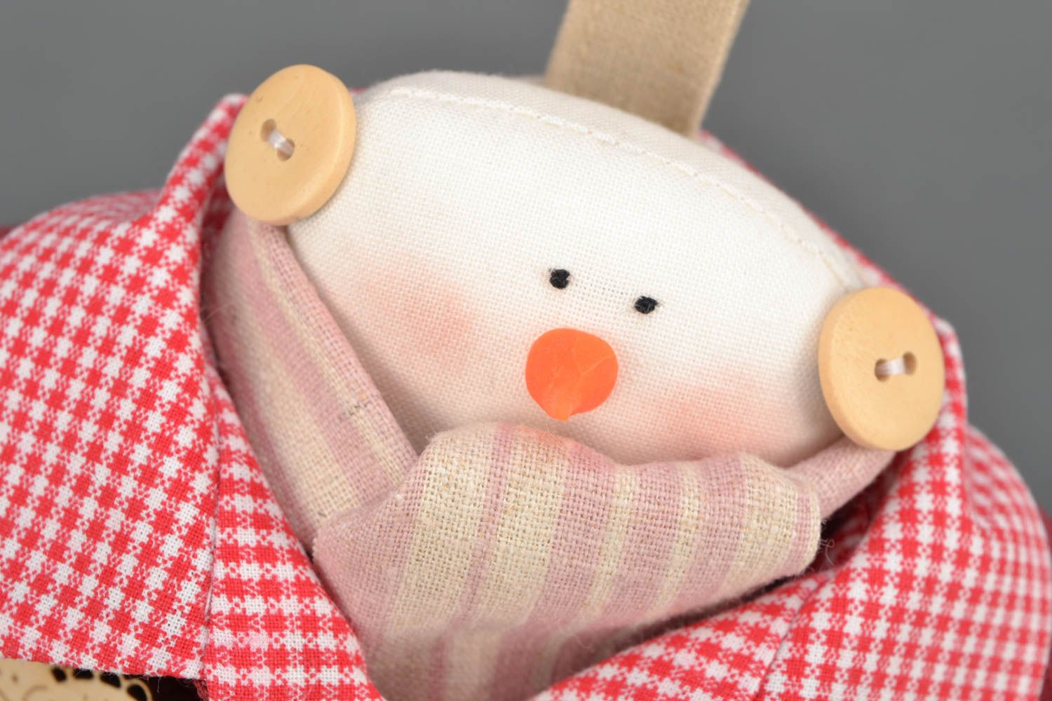 Fabric teapot cozy toy Snowman photo 3