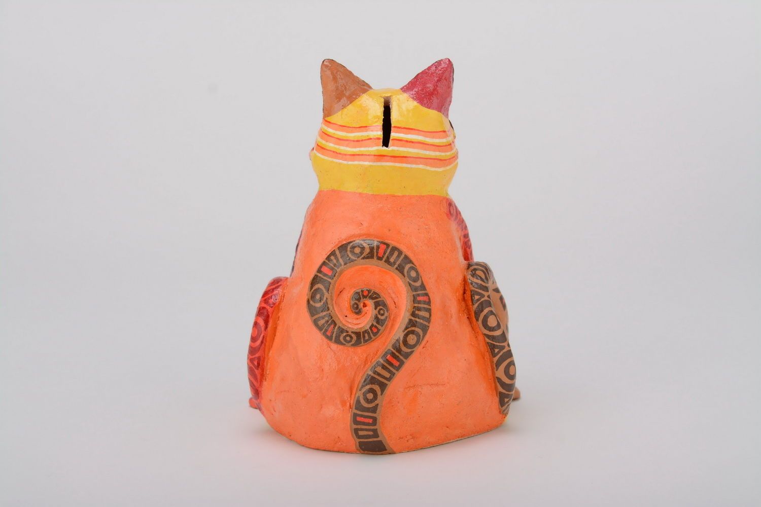 Tirelire céramique artisanale colorée Chat photo 3