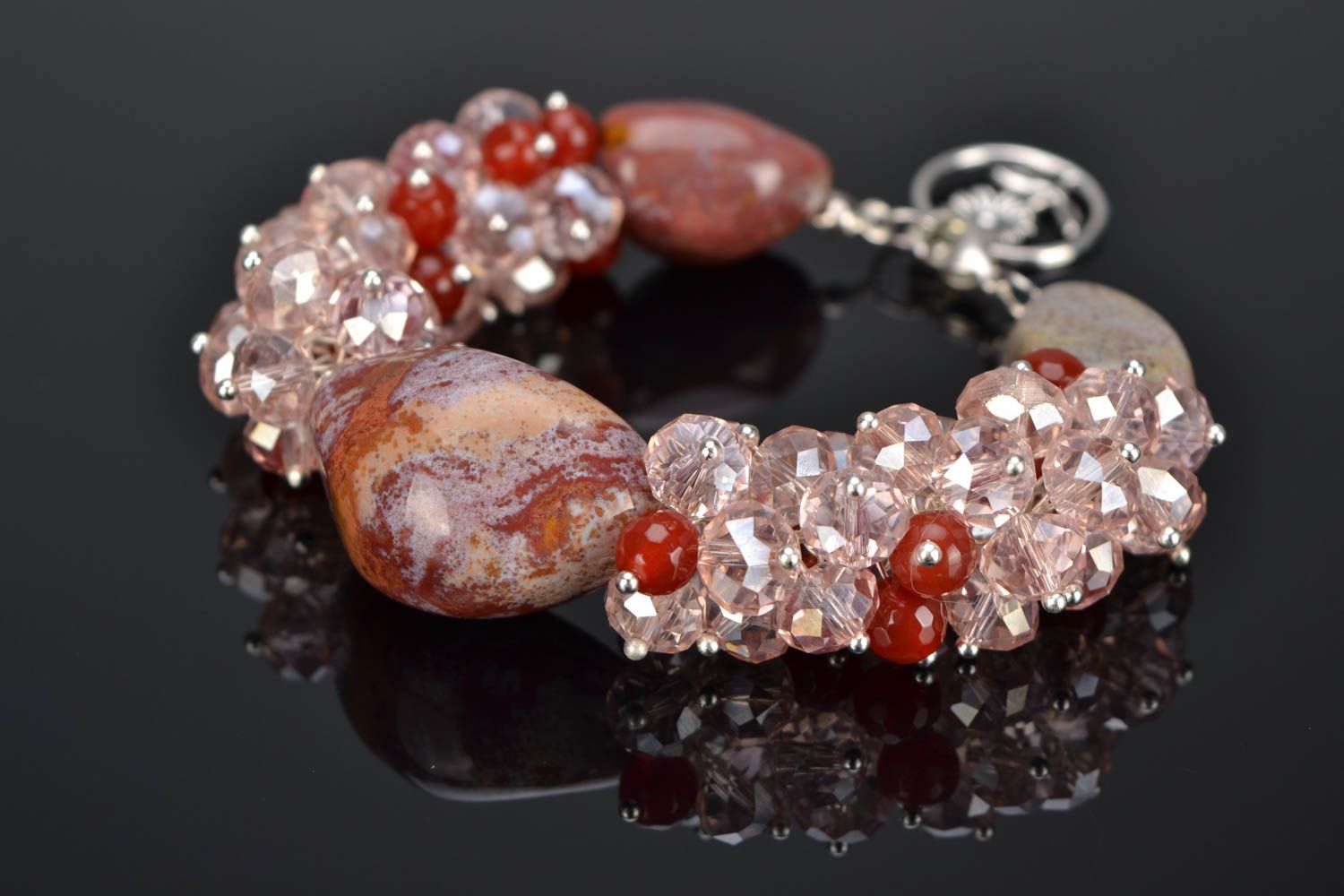 Bracelet with natural stones and Czech glass photo 1