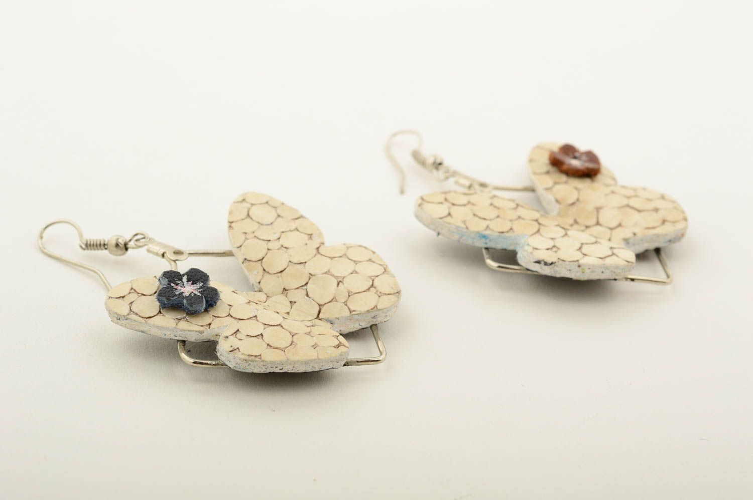 Handmade Leder Ohrringe Damen Schmuck Accessoire für Frauen ausgefallen  foto 4