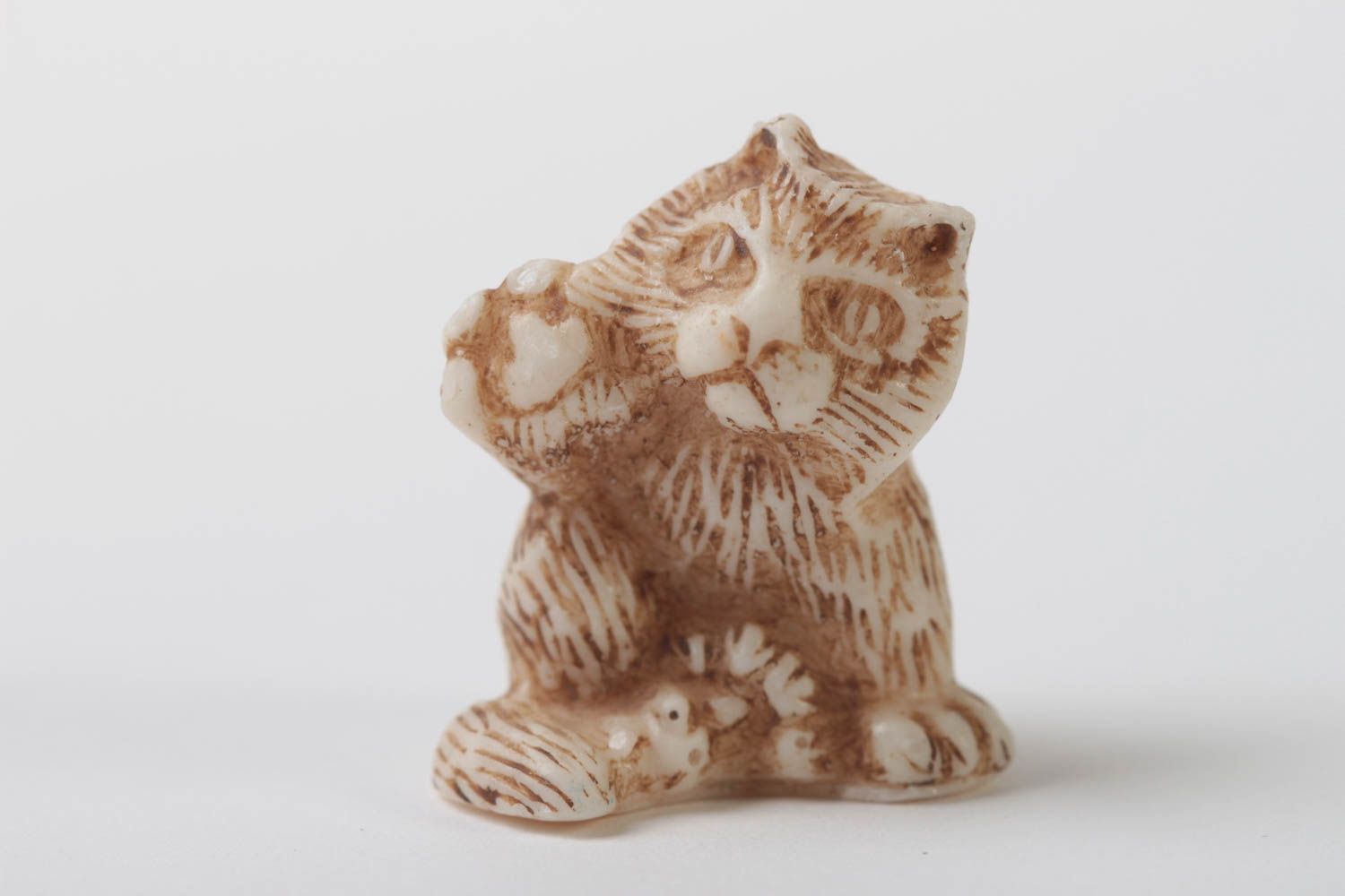 Figurine décorative Statuette déco fait main chat en résine polymère Déco maison photo 2