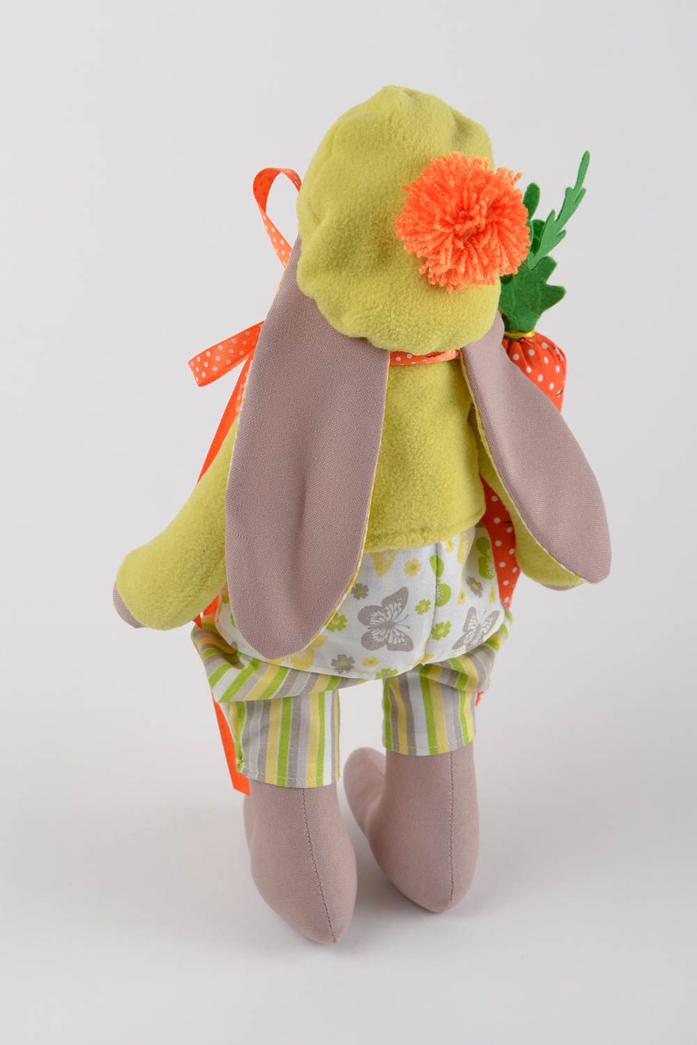 Textile handmade doll designer unique rag bunny girl stuffed toy decoration idea photo 4