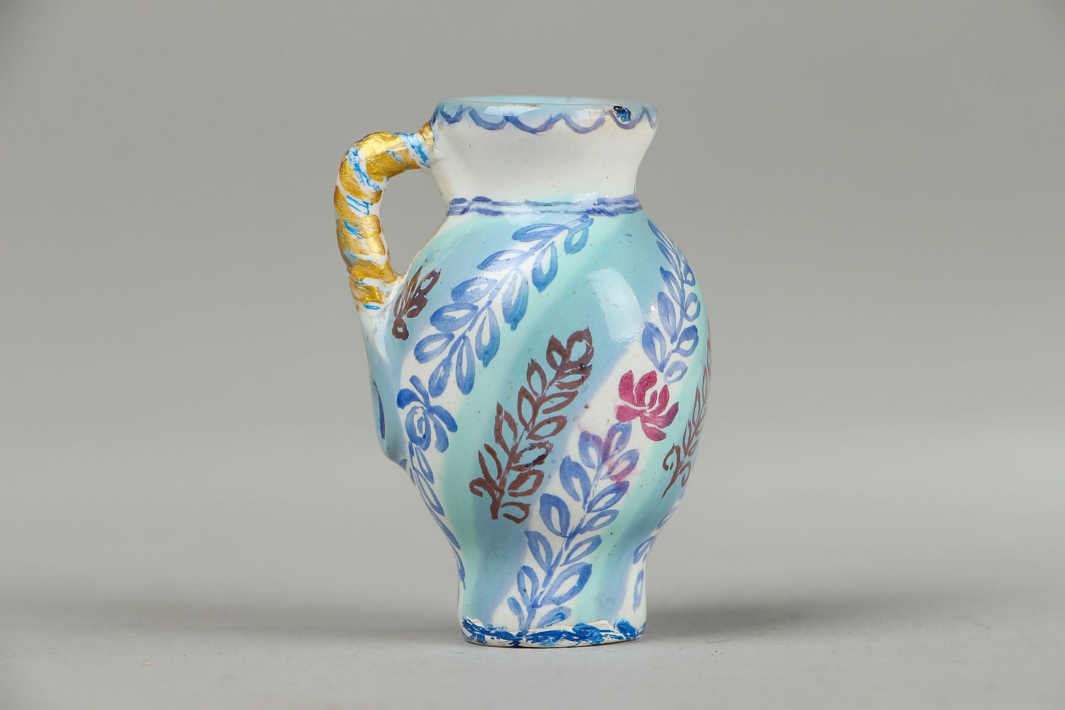 Petit vase en céramique bleu fait main photo 1