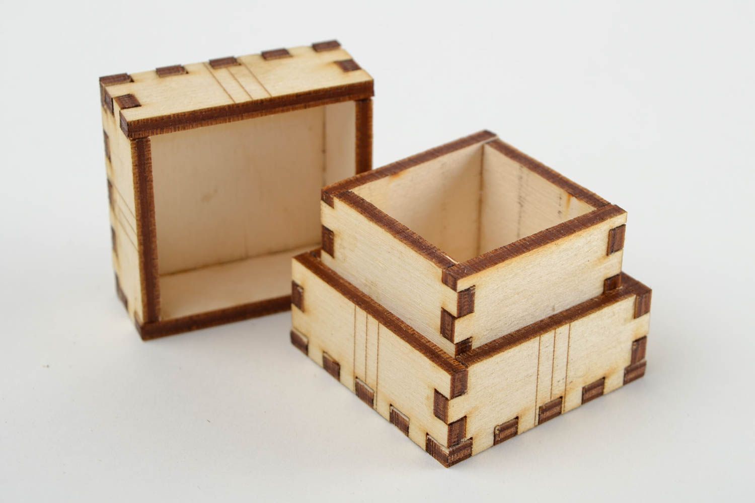 Handmade cute jewelry box wooden blank for creativity designer table decor photo 4