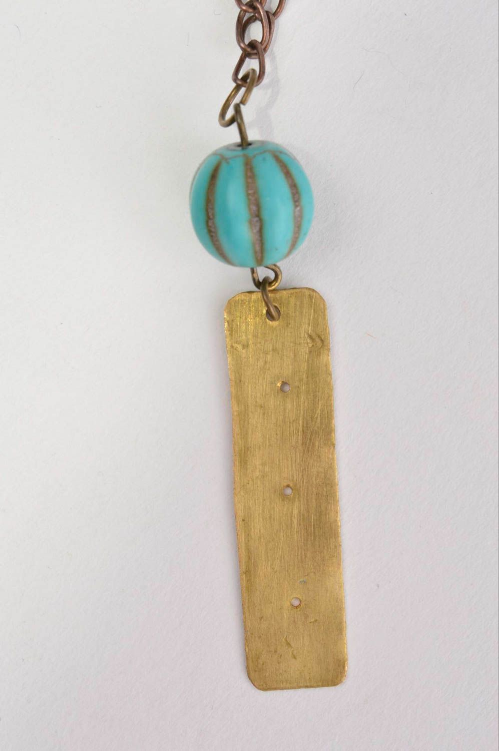 Handmade copper jewelry brass accessory unusual pendant handmade pendant photo 4