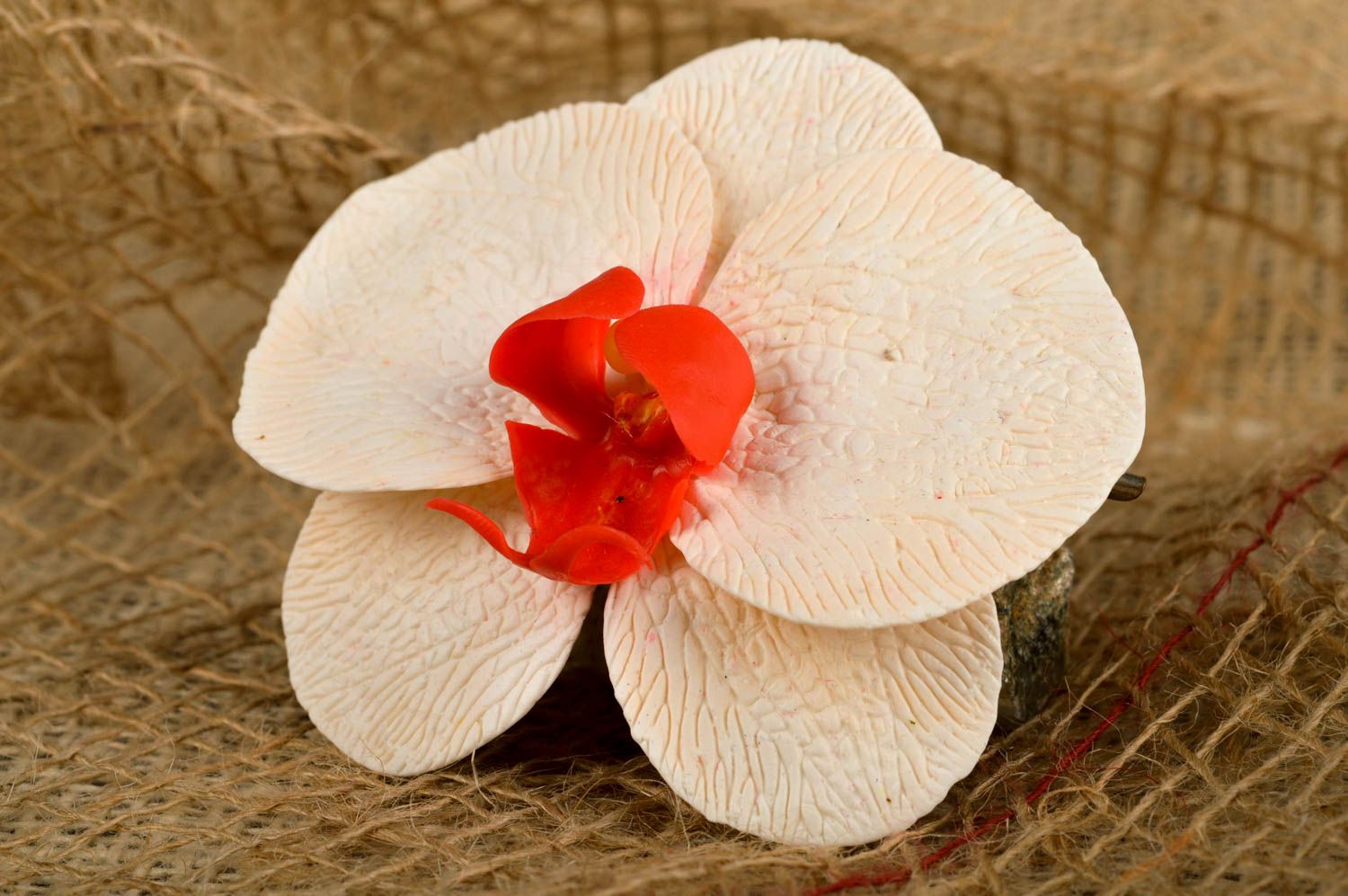 Украшение ручной работы изящная заколка с цветком орхидея украшение для волос фото 1