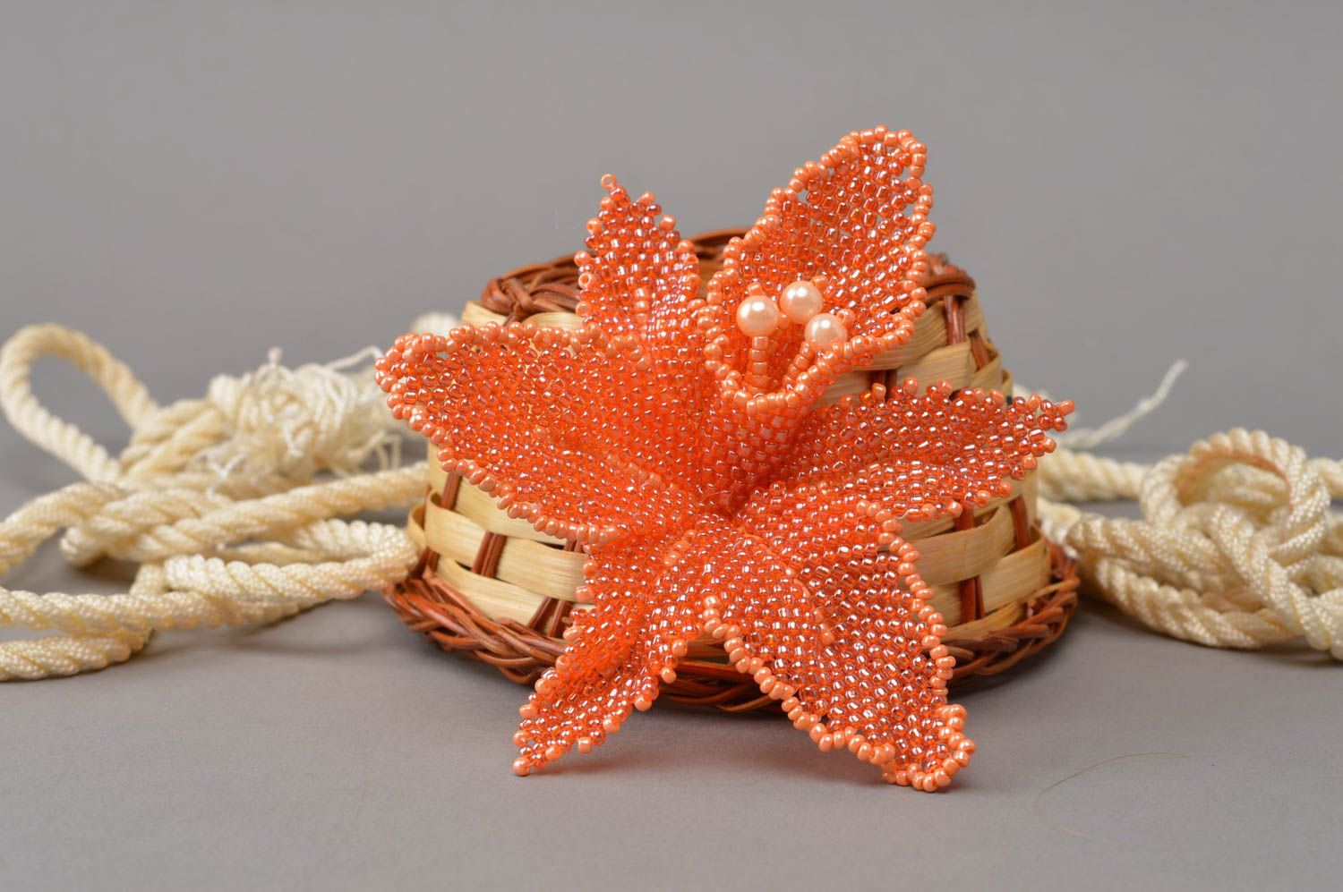 Designer brooch handmade jewelry beaded flower decorating ideas gift for girls photo 1