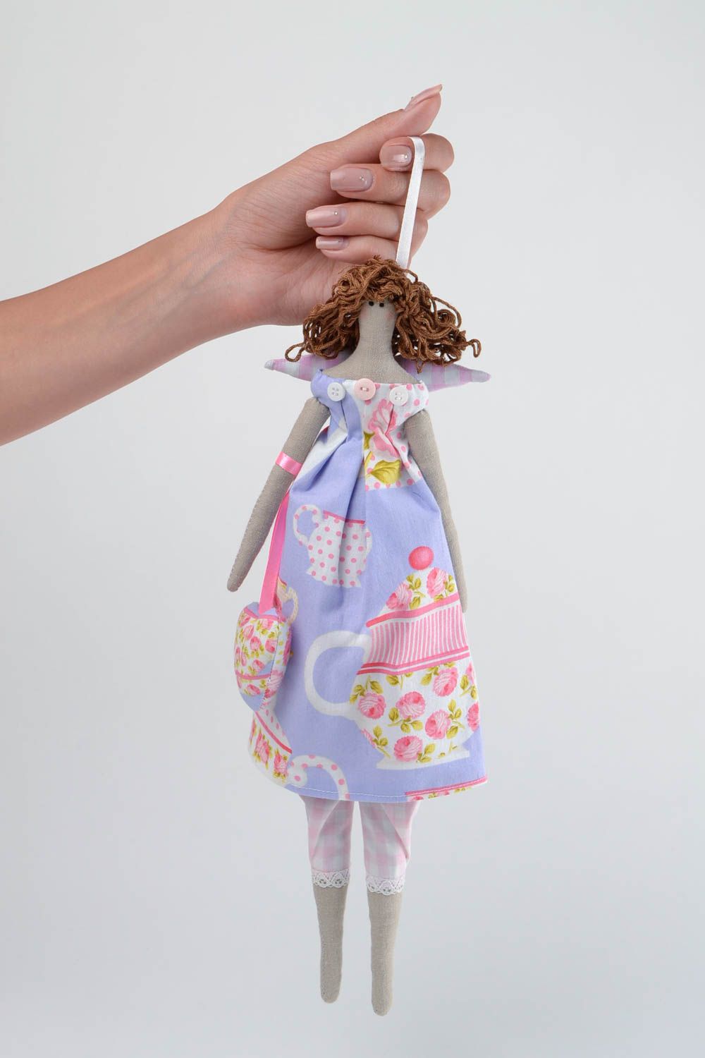 Muñeca artesanal de algodón y lino para decorar la casa regalo para niñas foto 2