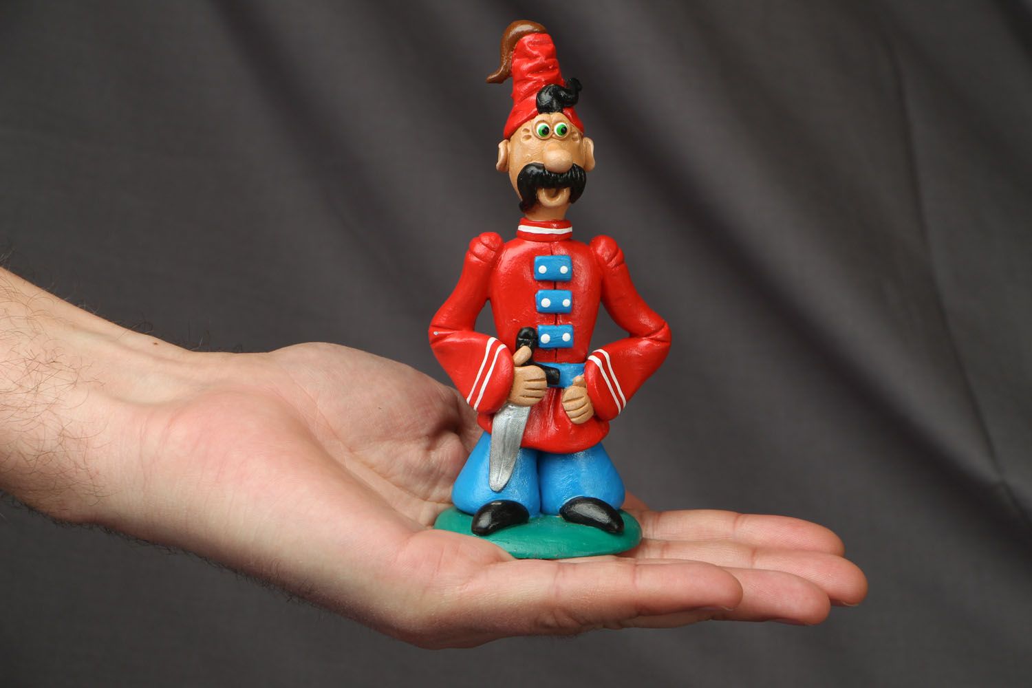Clay figurine Cossack with a Sword photo 4