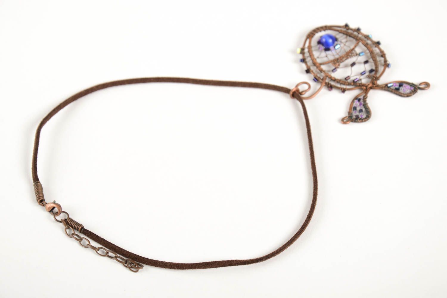 Colgante hecho a mano de alambre de cobre bisutería para mujer accesorio de moda foto 4