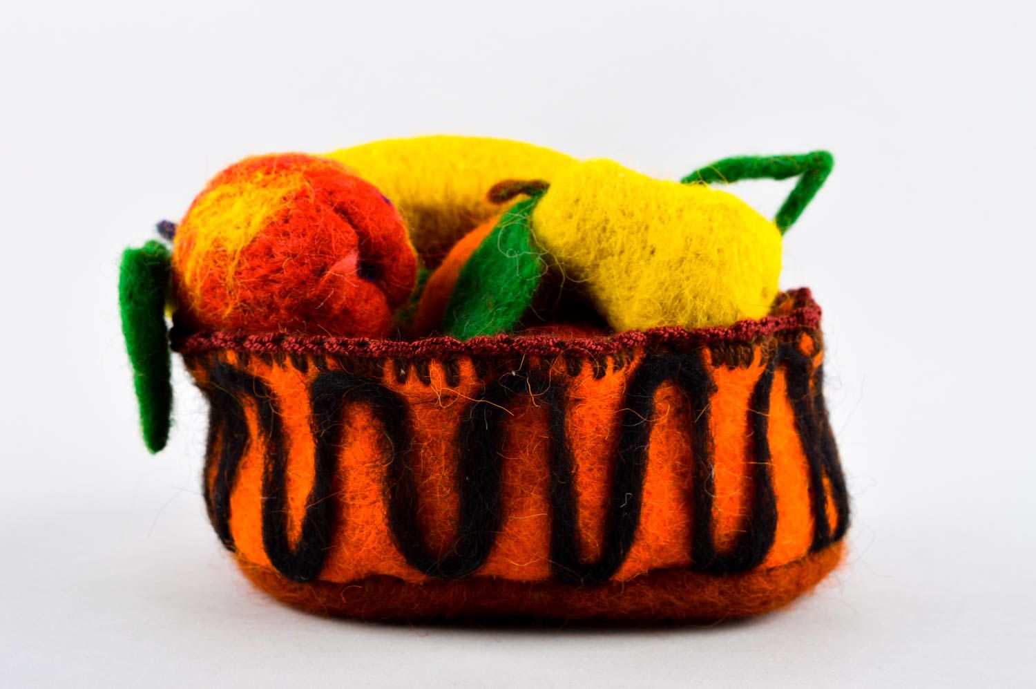 Deko Korb handmade Deko Früchte Wohnzimmer Deko Geschenk für Frauen aus Filz foto 8