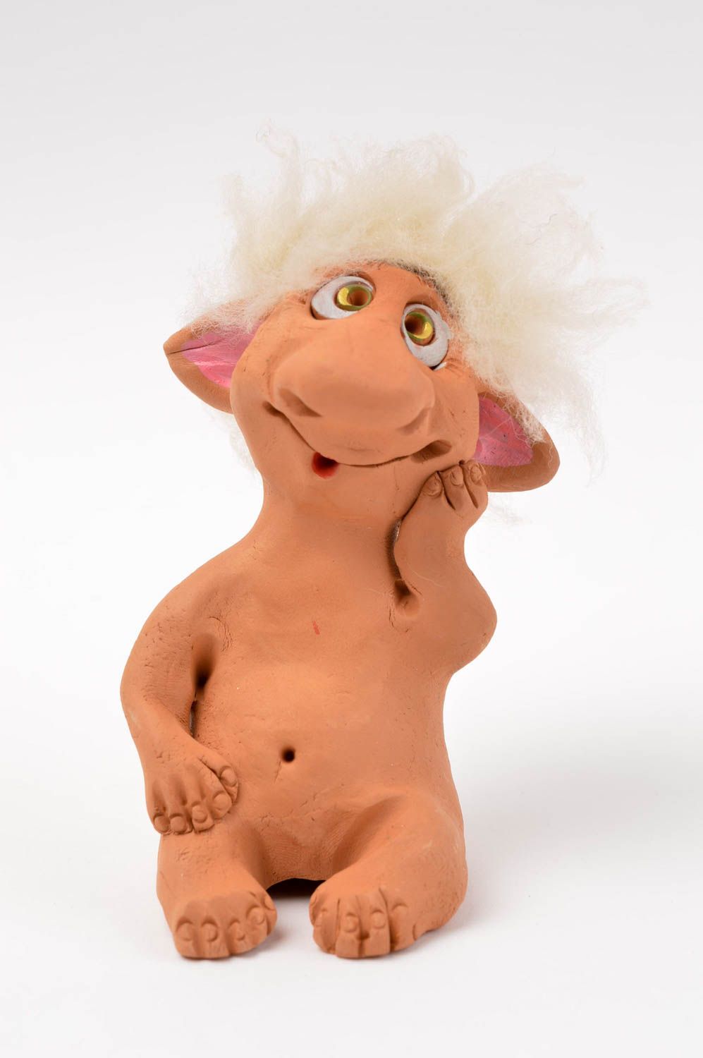 Handmade troll statuette figurine for decor clay figure handmade souvenir photo 2