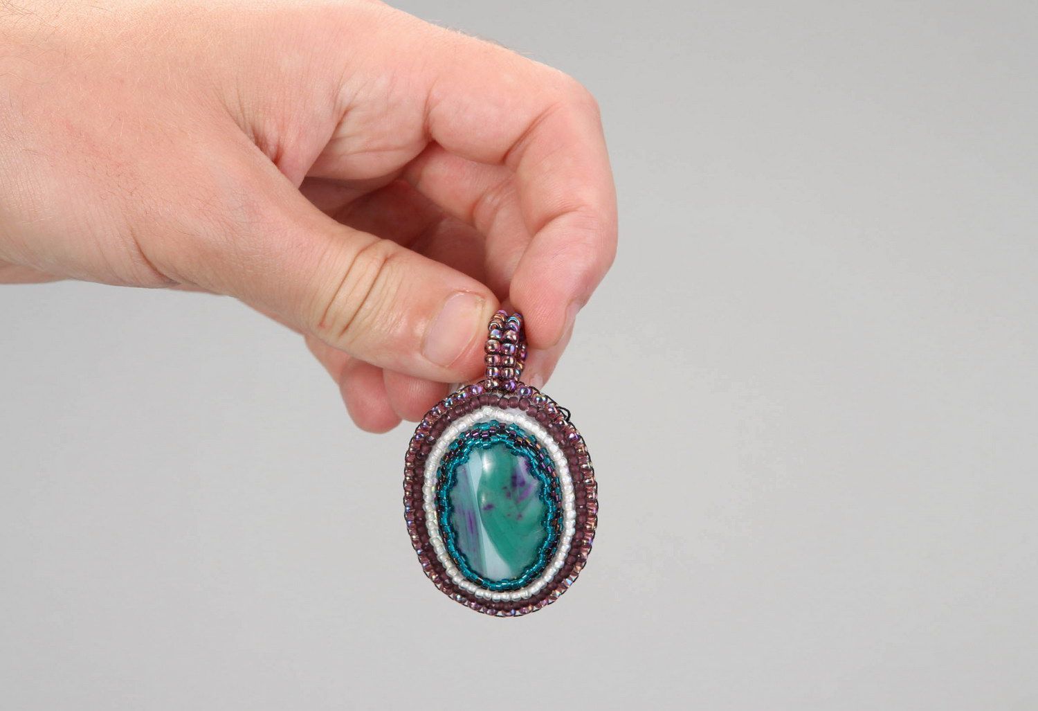 Vintage pendant with agate photo 4