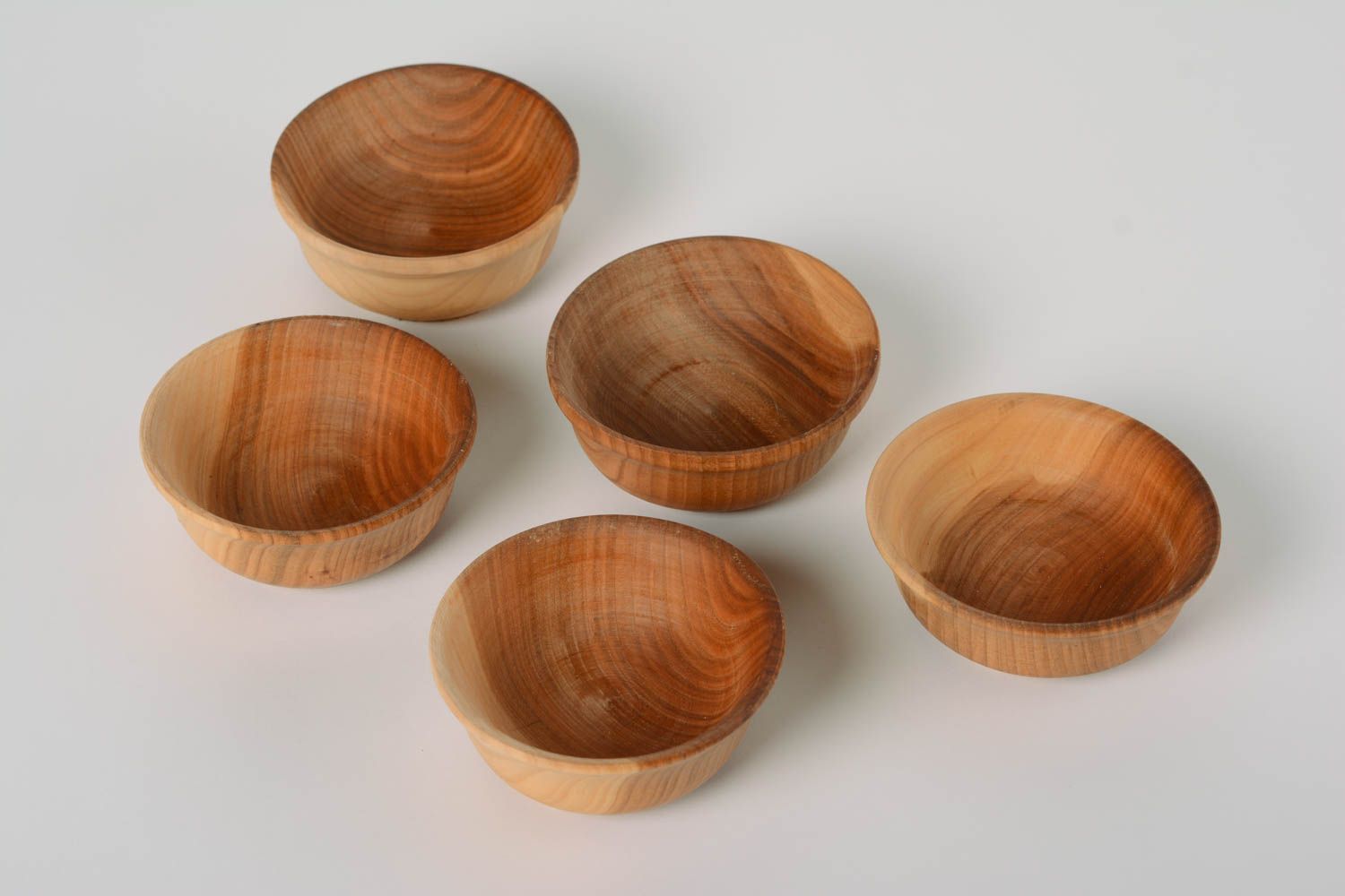 Set of 5 handmade decorative designer cherry wood serving bowls for kitchen  photo 2