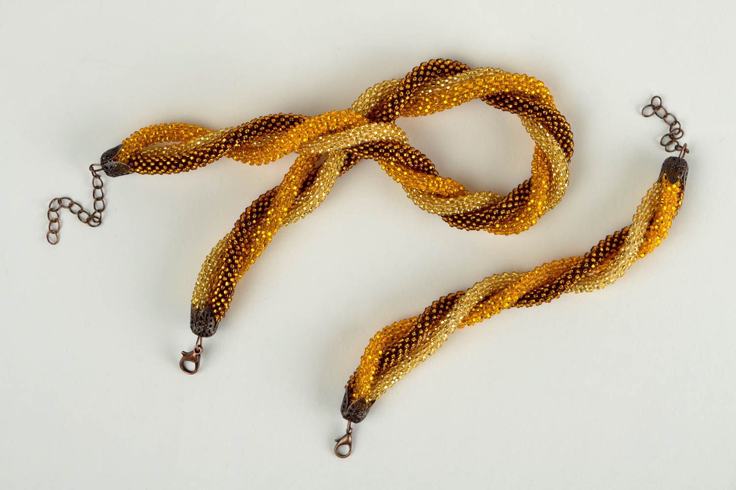 Handmade beaded jewelry cord necklace beaded cord bracelet present for women photo 2