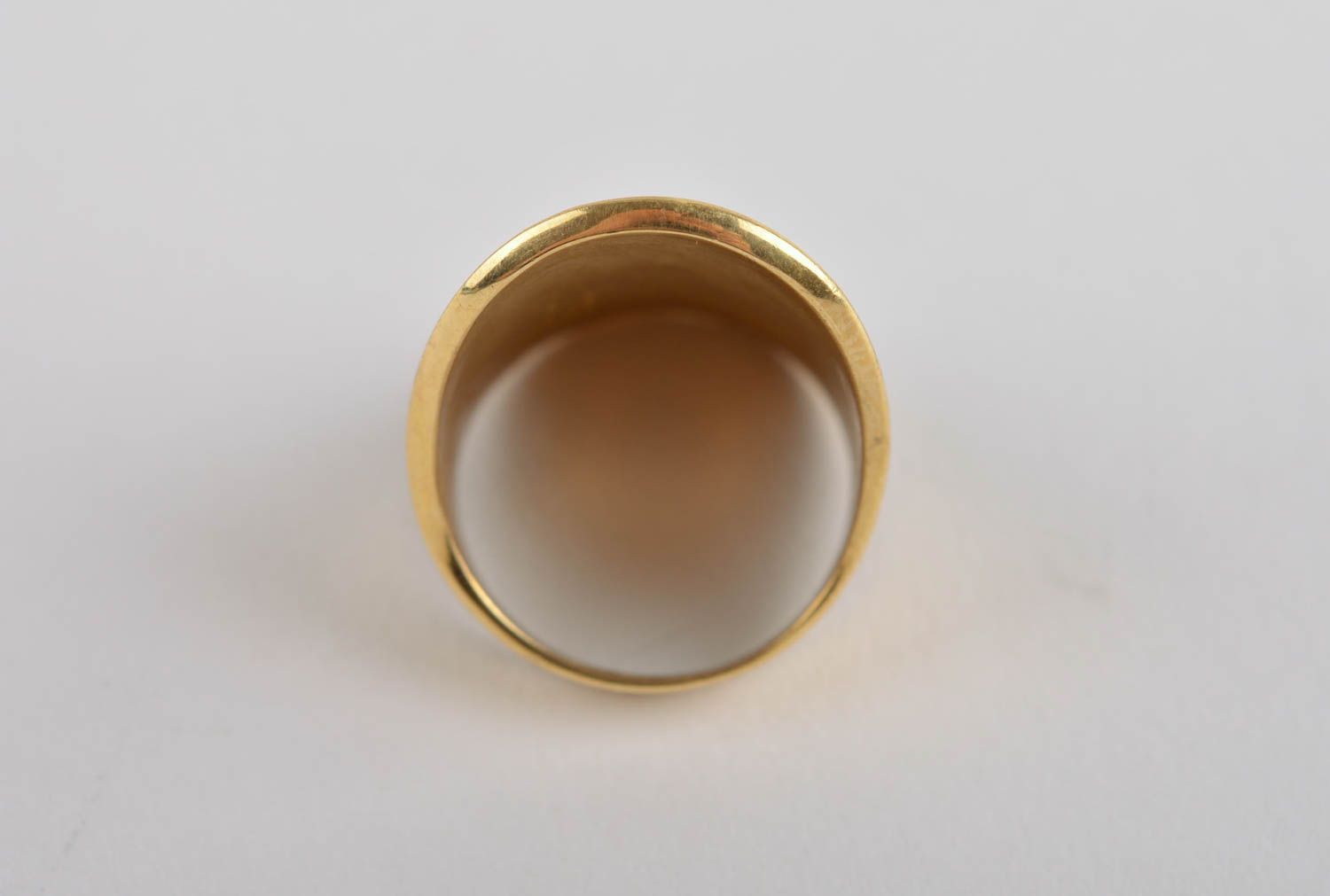 Fashion ring handmade brass ring with natural stones elegant jewelry metal ring photo 4