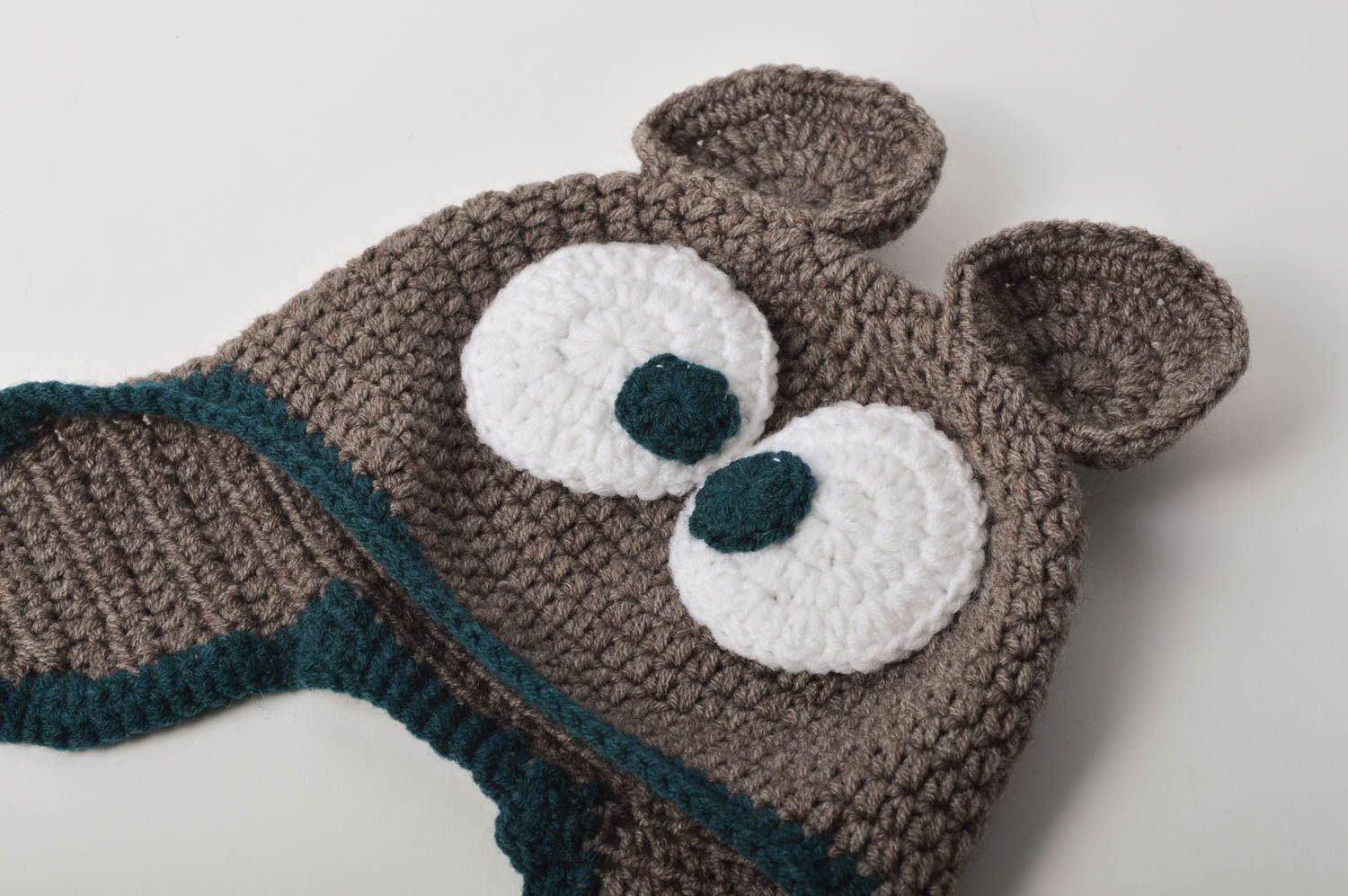 Bonnet tricot Chapeau fait main Vêtement enfant cadeau pour enfant Ourson photo 4