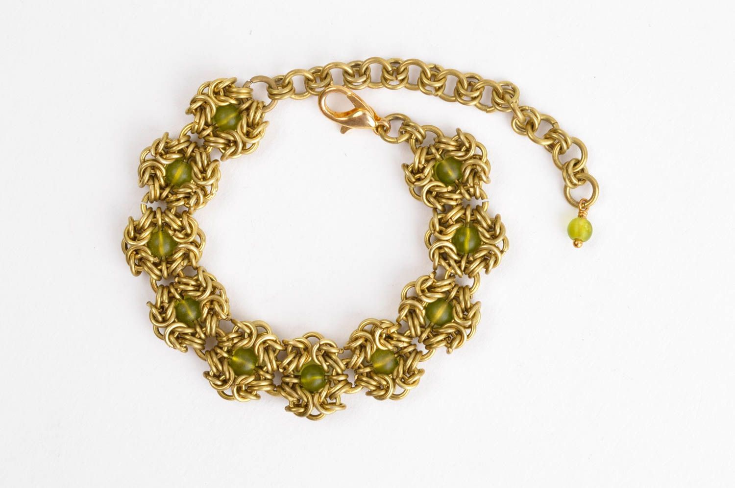 Handmade brass bracelet chain weaving accessories designer bijouterie for girls photo 3