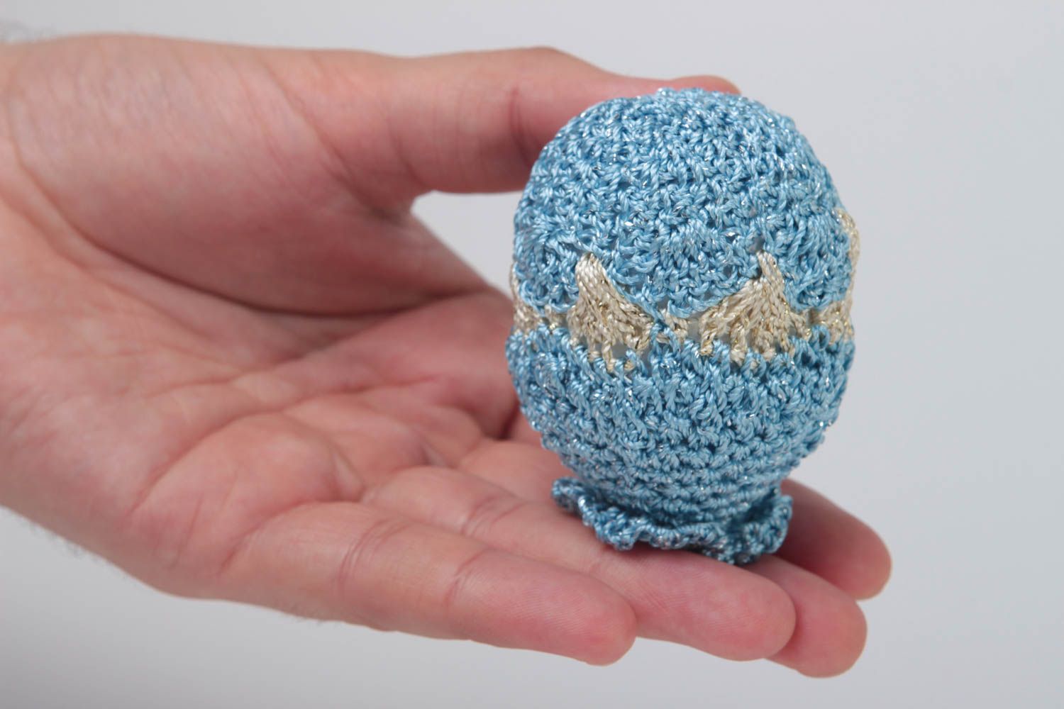 Oeuf de Pâques fait main Oeuf jouet tricoté au crochet Décoration de Pâques photo 5