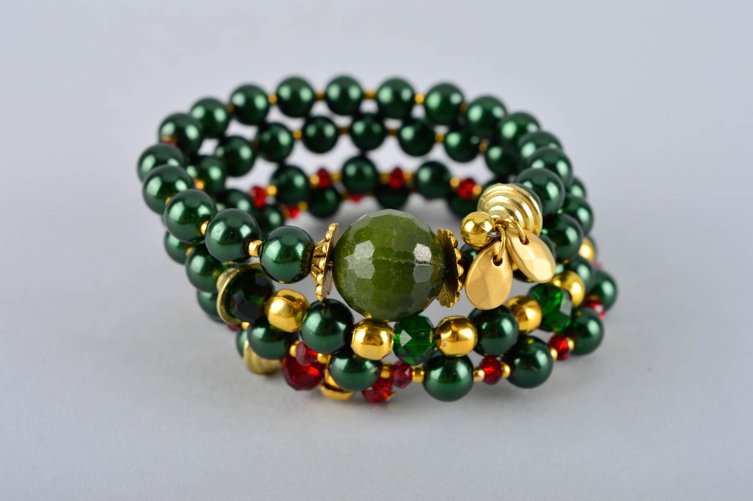 Handmade crystal set of necklace, bracelet and earrings designer bijouterie photo 4
