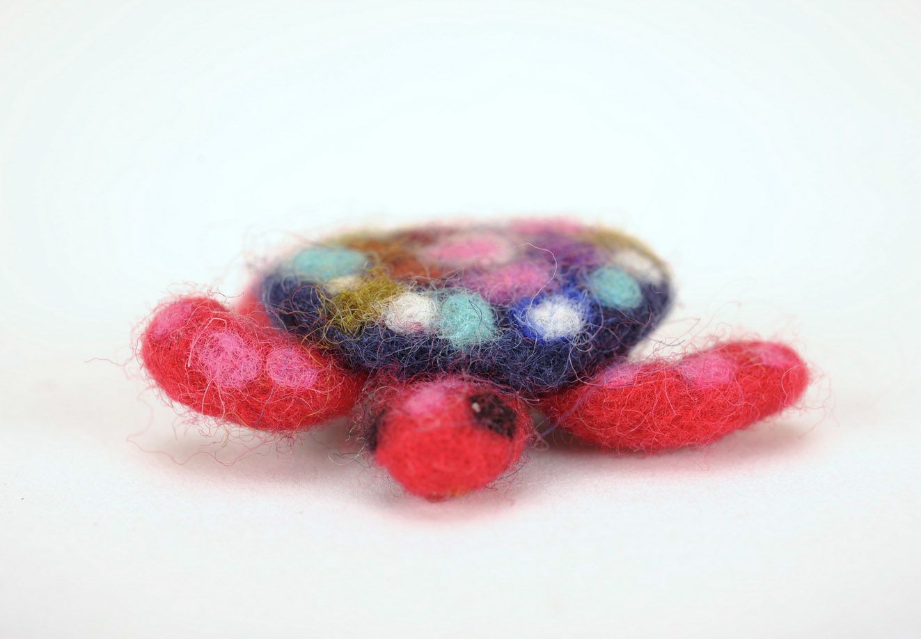 Brooch made using felting technique Little turtle photo 2