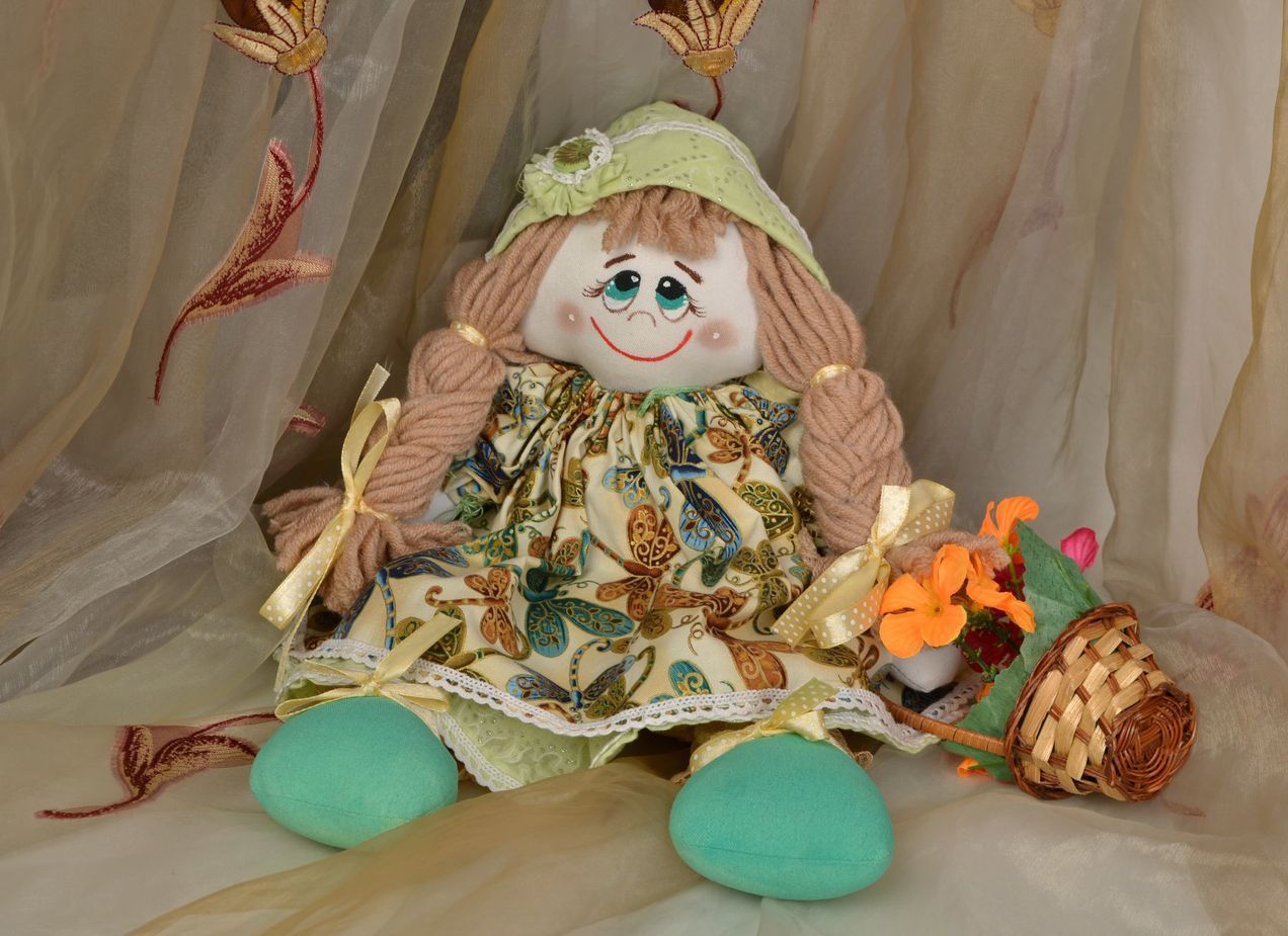 Текстильная кукла Зеленая шапочка фото 1