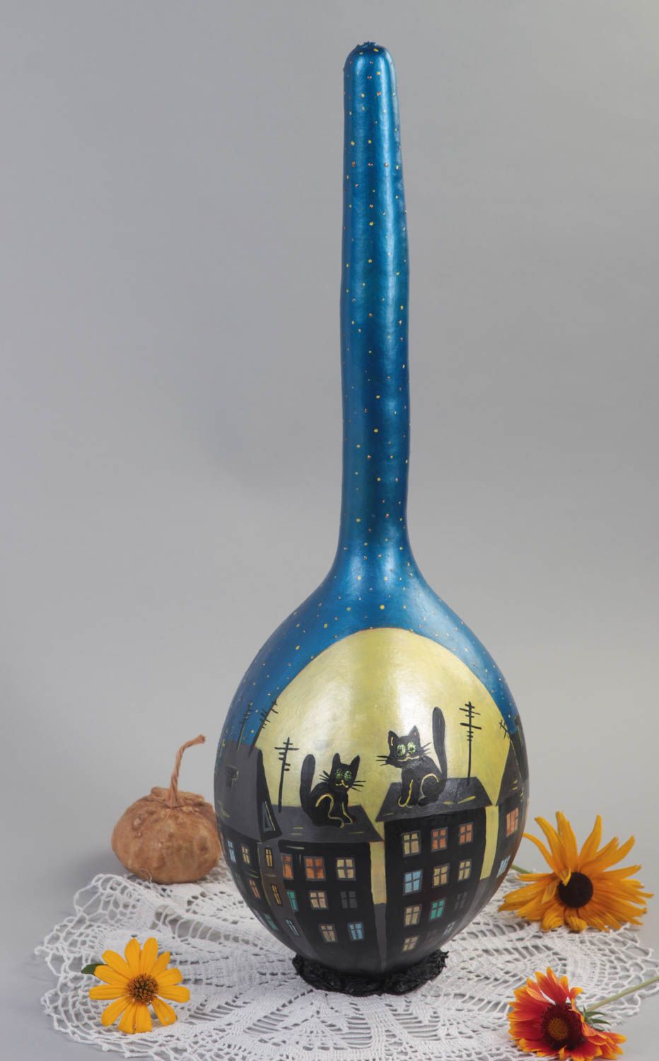 Figura de calabaza hecha a mano con pintura hucha de cerámica regalo original foto 1