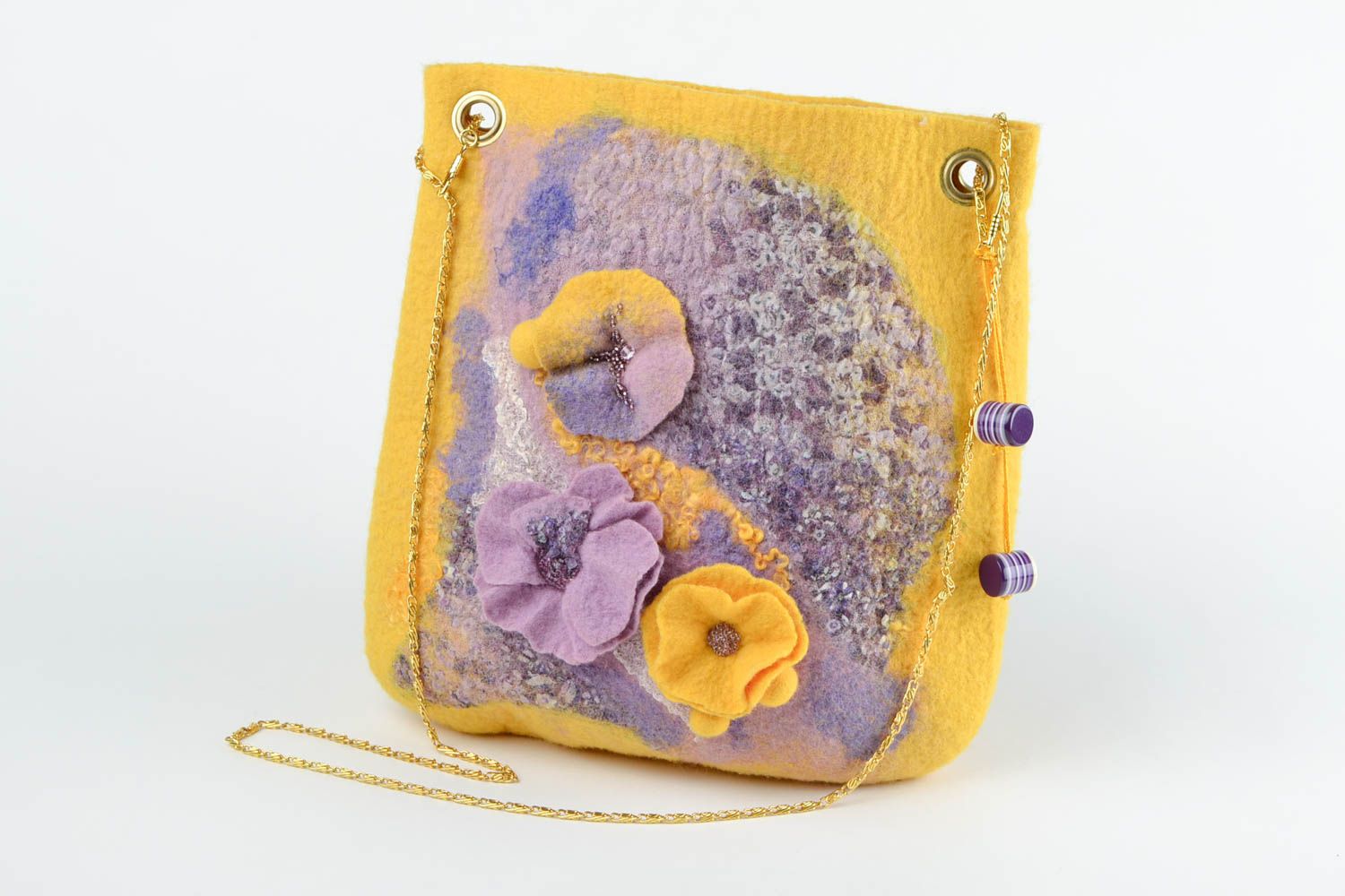 Beautiful handmade wool bag shoulder bag design wool felting gifts for her photo 2