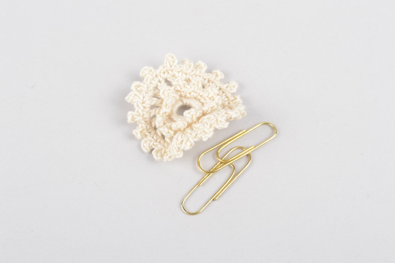 Fleur pour bijoux fait main Fourniture bijoux tricot beige Loisirs créatifs photo 5