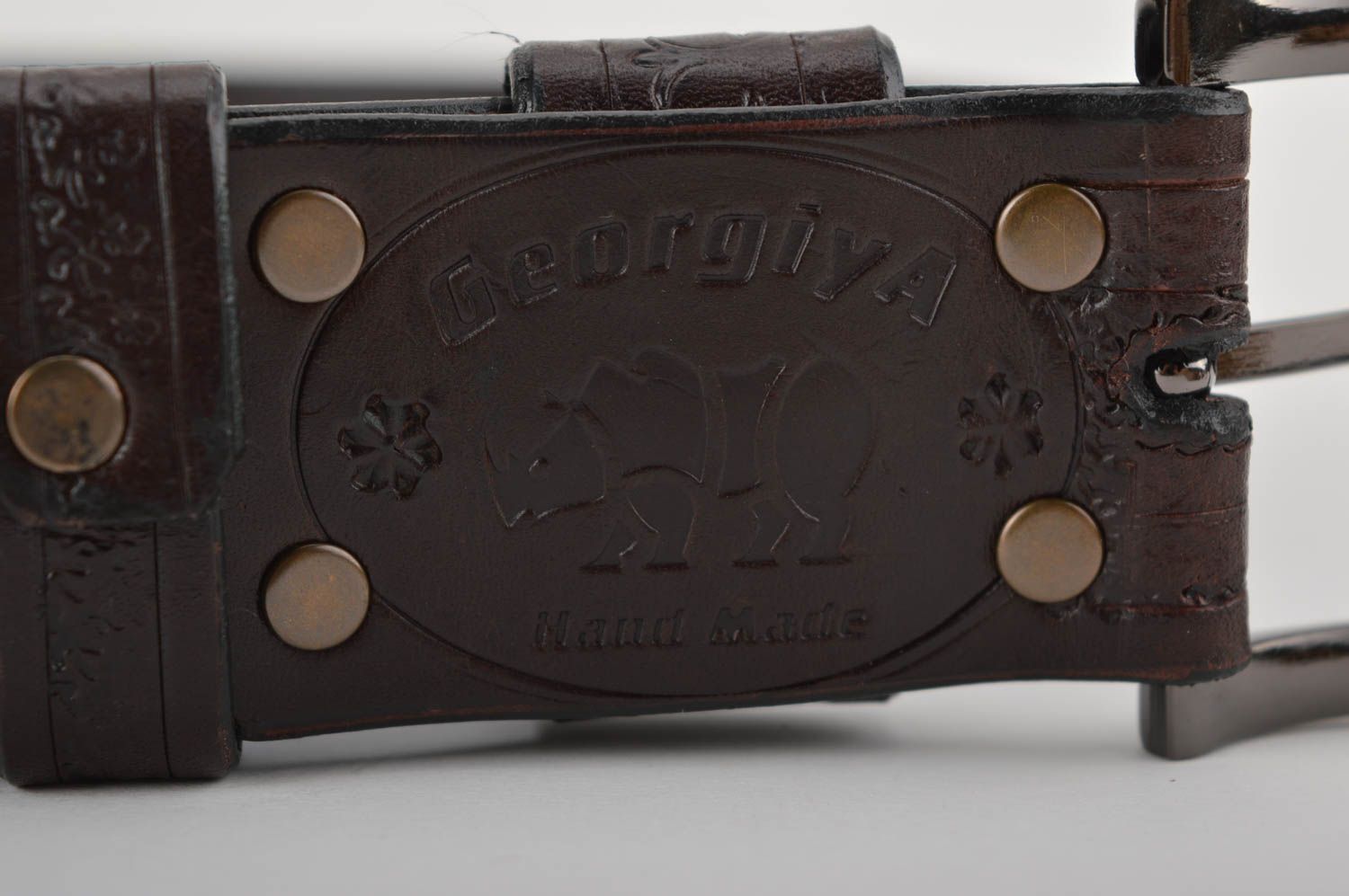 Unusual handmade leather belt gentlemen only accessories for men leather goods photo 3