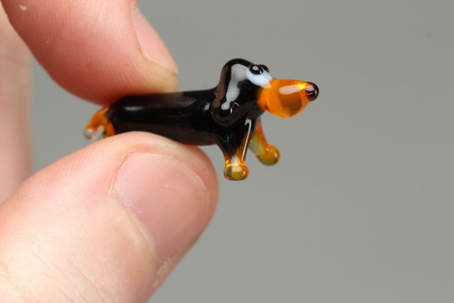 Lampwork glass figurine Badger-dog photo 4