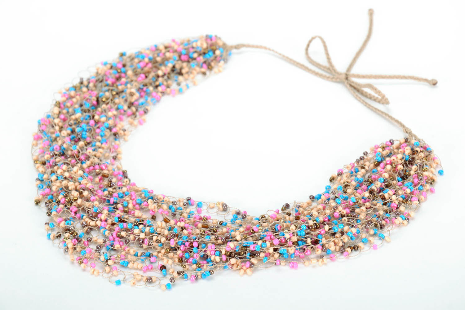 Multi-colored bead necklace photo 3