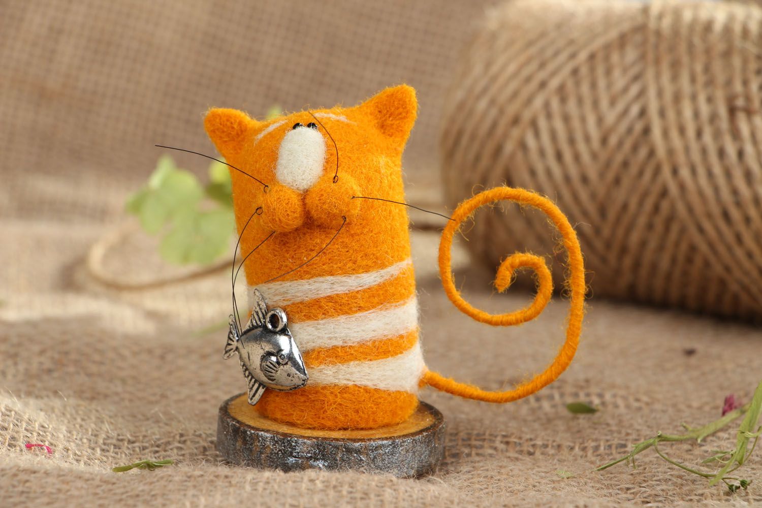 Woolen figurine Cat photo 5