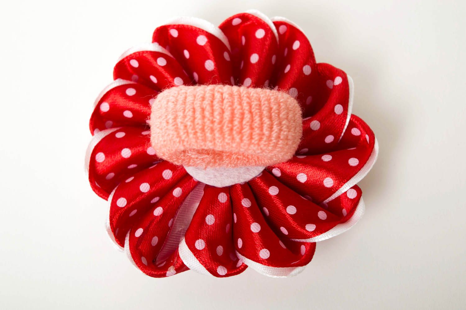 Goma para el pelo artesanal de cintas rosada accesorio de niña regalo original foto 3