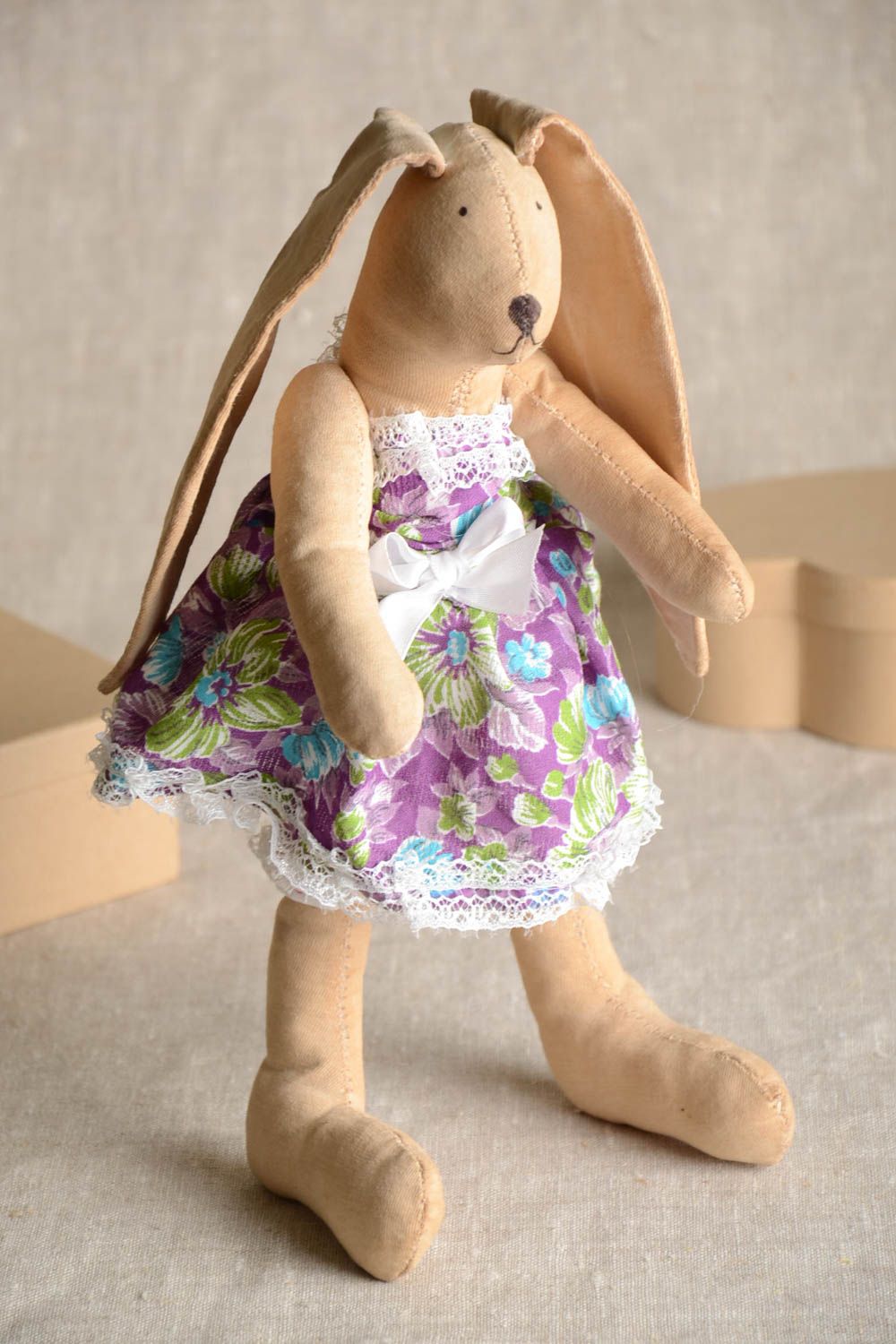 Kuscheltier Hase handgemacht Geschenk für Kinder Haus Deko aus Textil schön foto 1