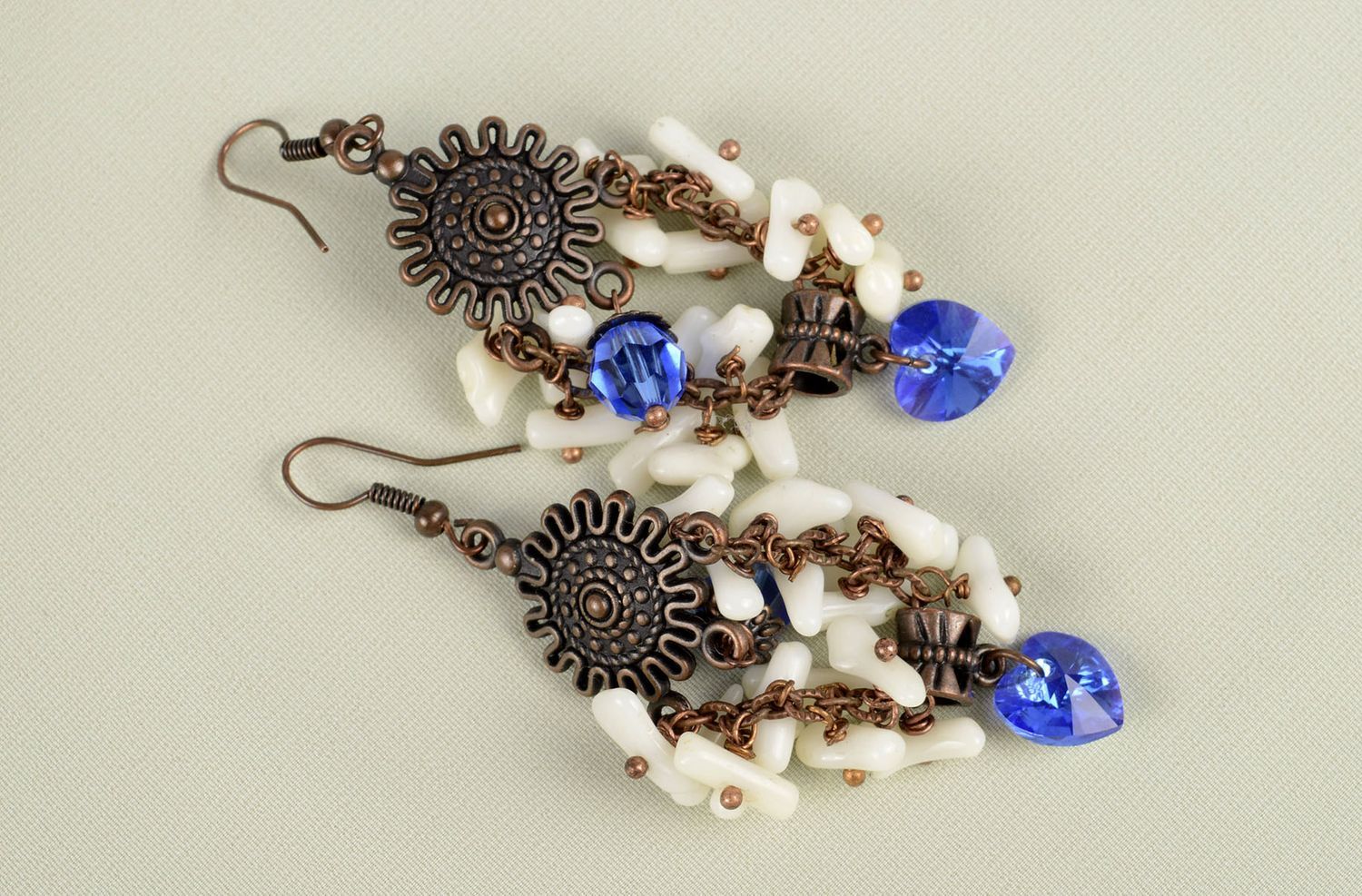 Handmade earrings designer earrings unusual accessories stone jewelry  photo 5