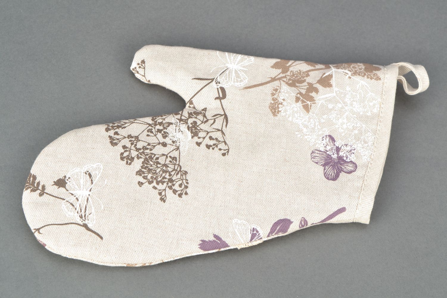 Fabric oven mitt with print photo 4