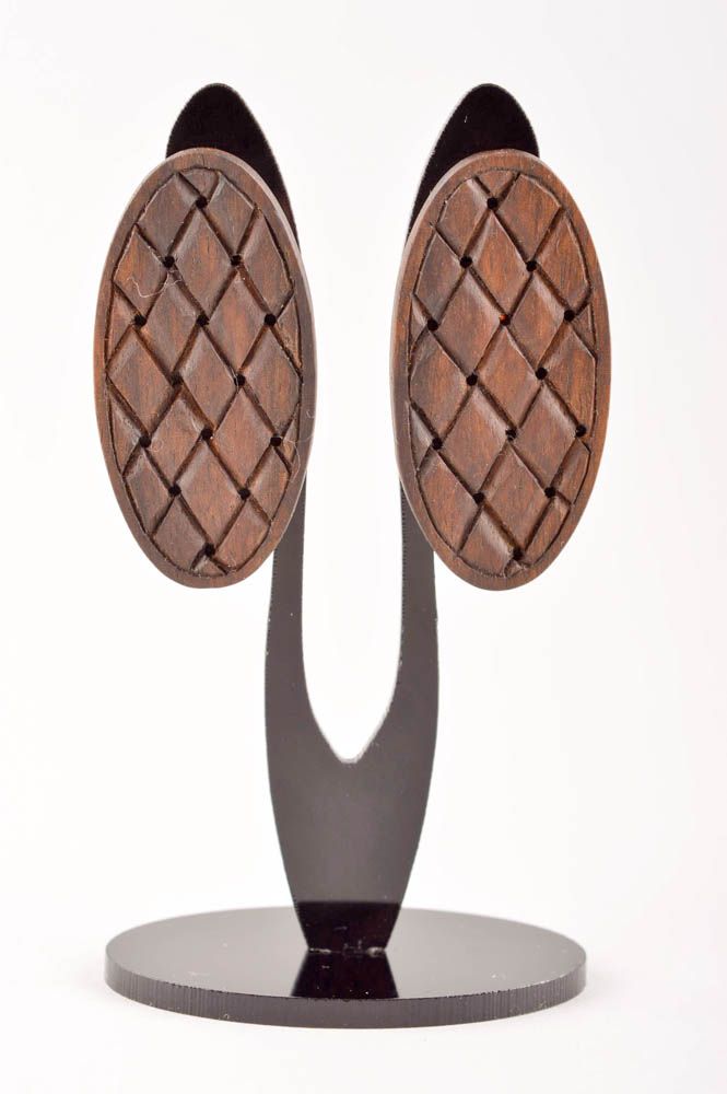 Modische Ohrstecker Holz handmade Damen Ohrringe prächtig Modeschmuck Ohrringe foto 2