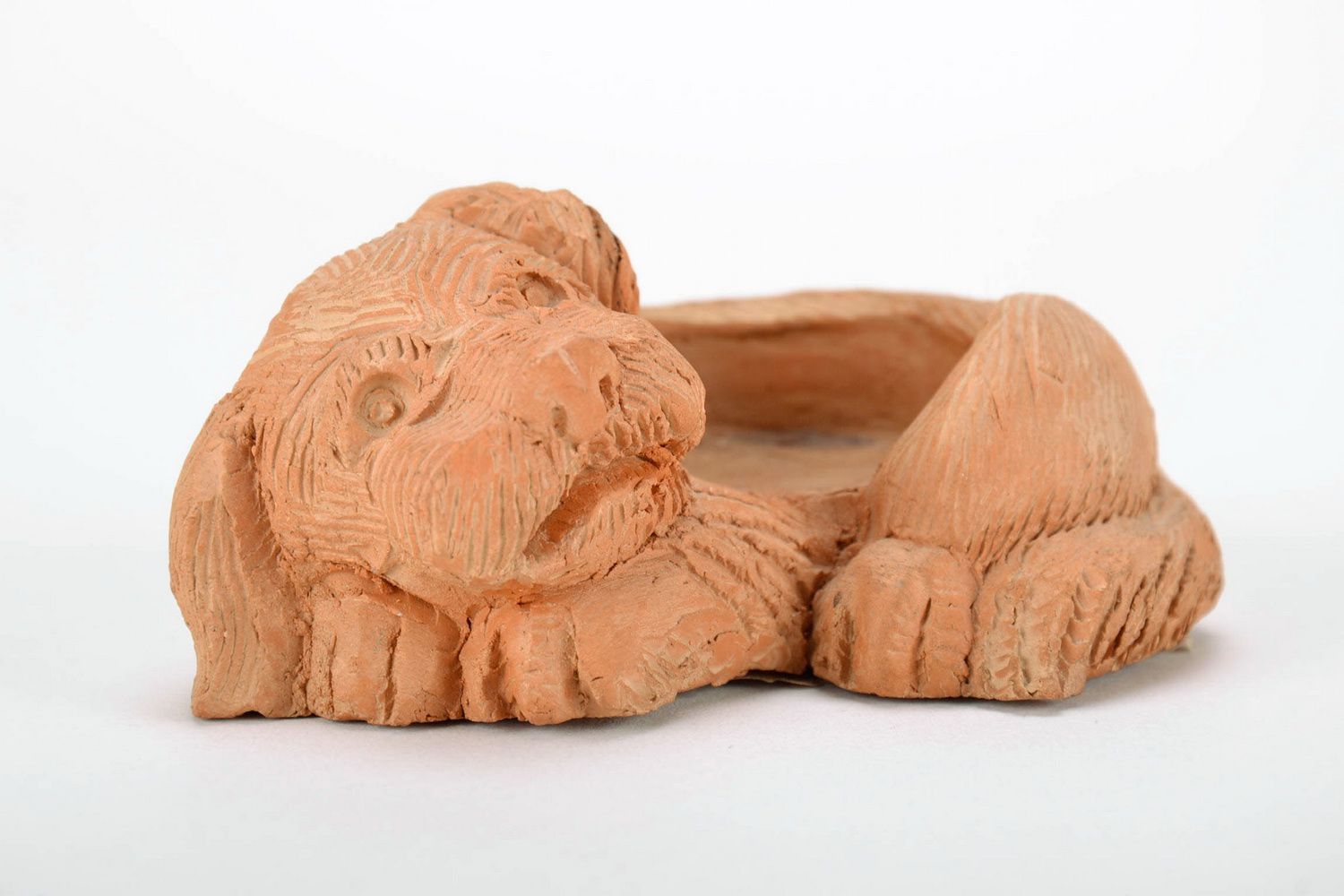 Clay statuette-candlestick Dog photo 1