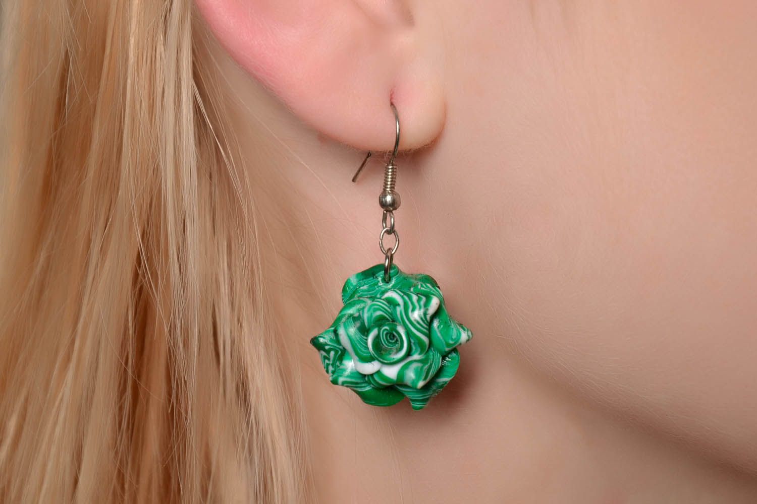 Polymer clay earrings Roses photo 4