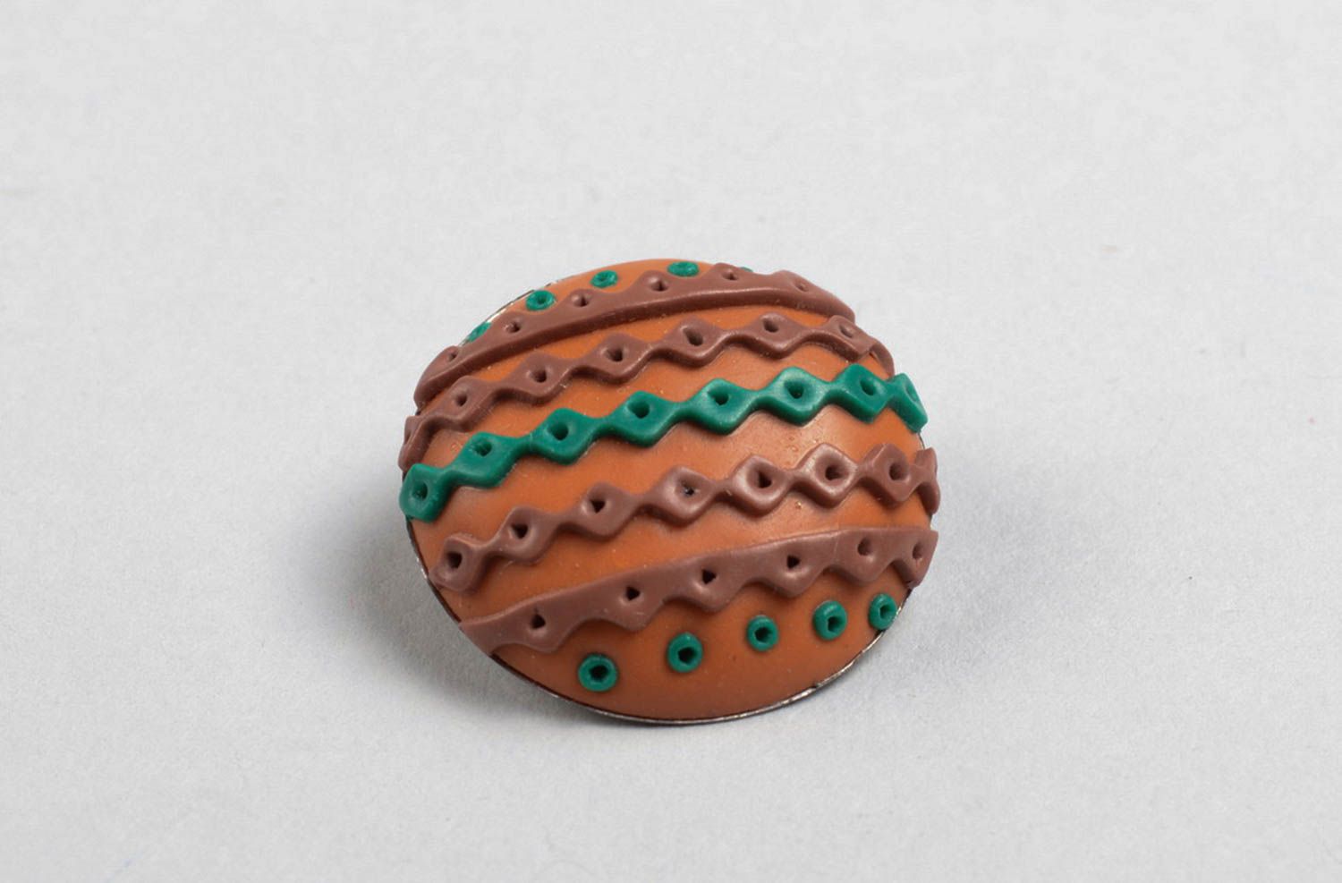 Womens handmade plastic brooch round brooch jewelry polymer clay ideas photo 2